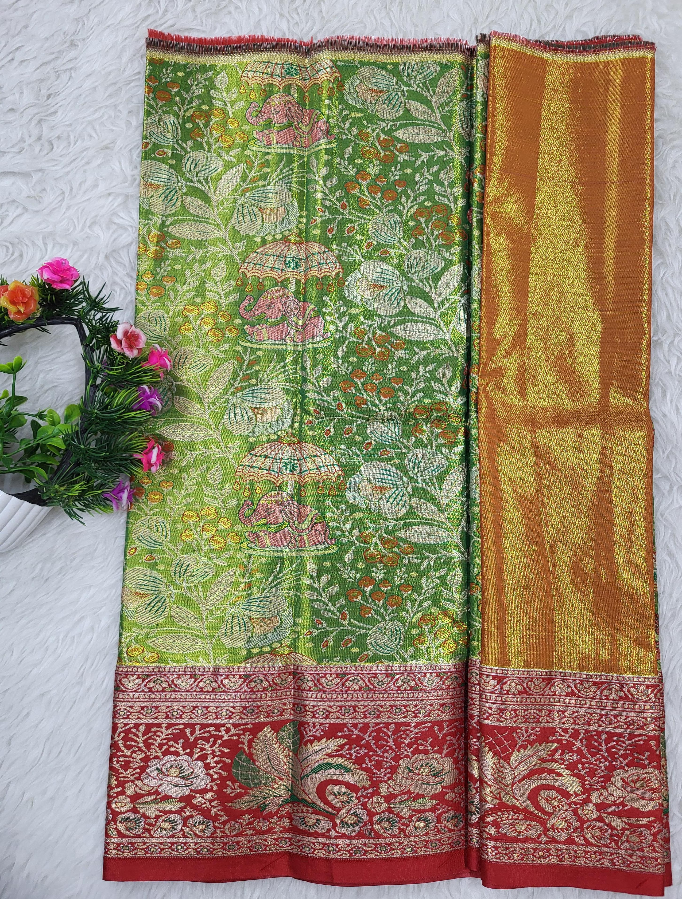 (0–1 Year) Lehenga – Unstitched (Blouse + Material)