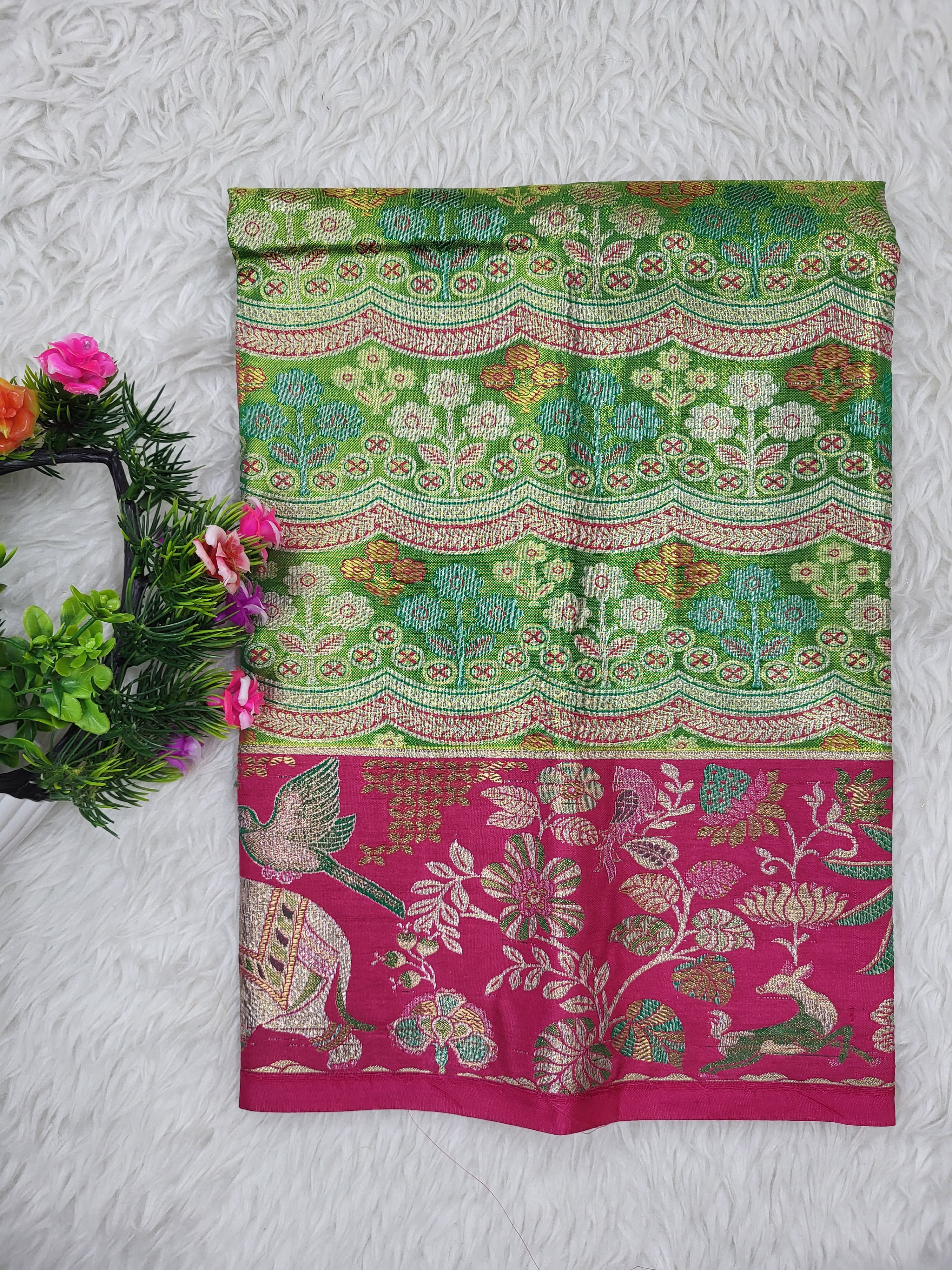 (0–1 Year) Lehenga – Unstitched (Blouse + Material)