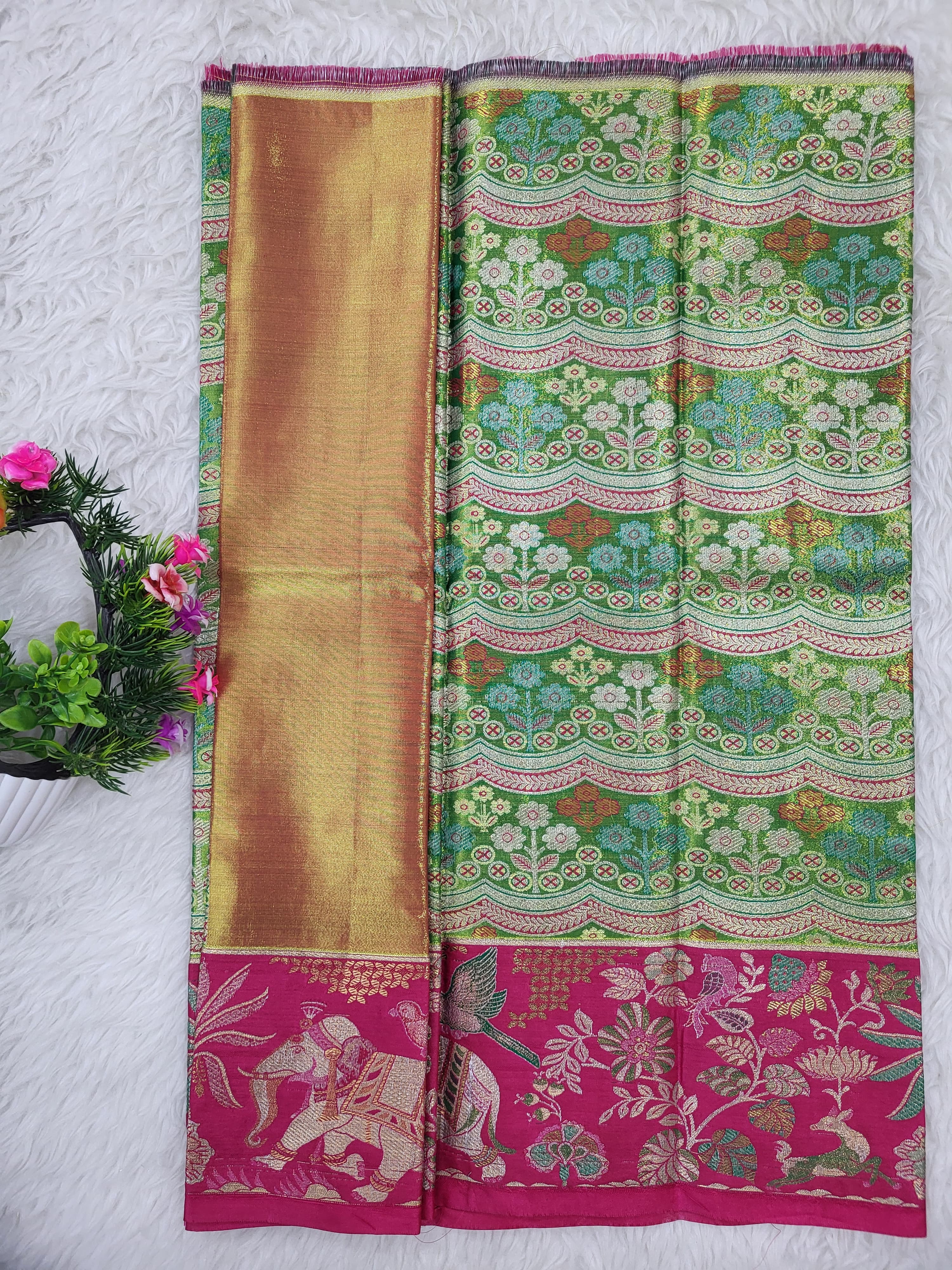 (0–1 Year) Lehenga – Unstitched (Blouse + Material)