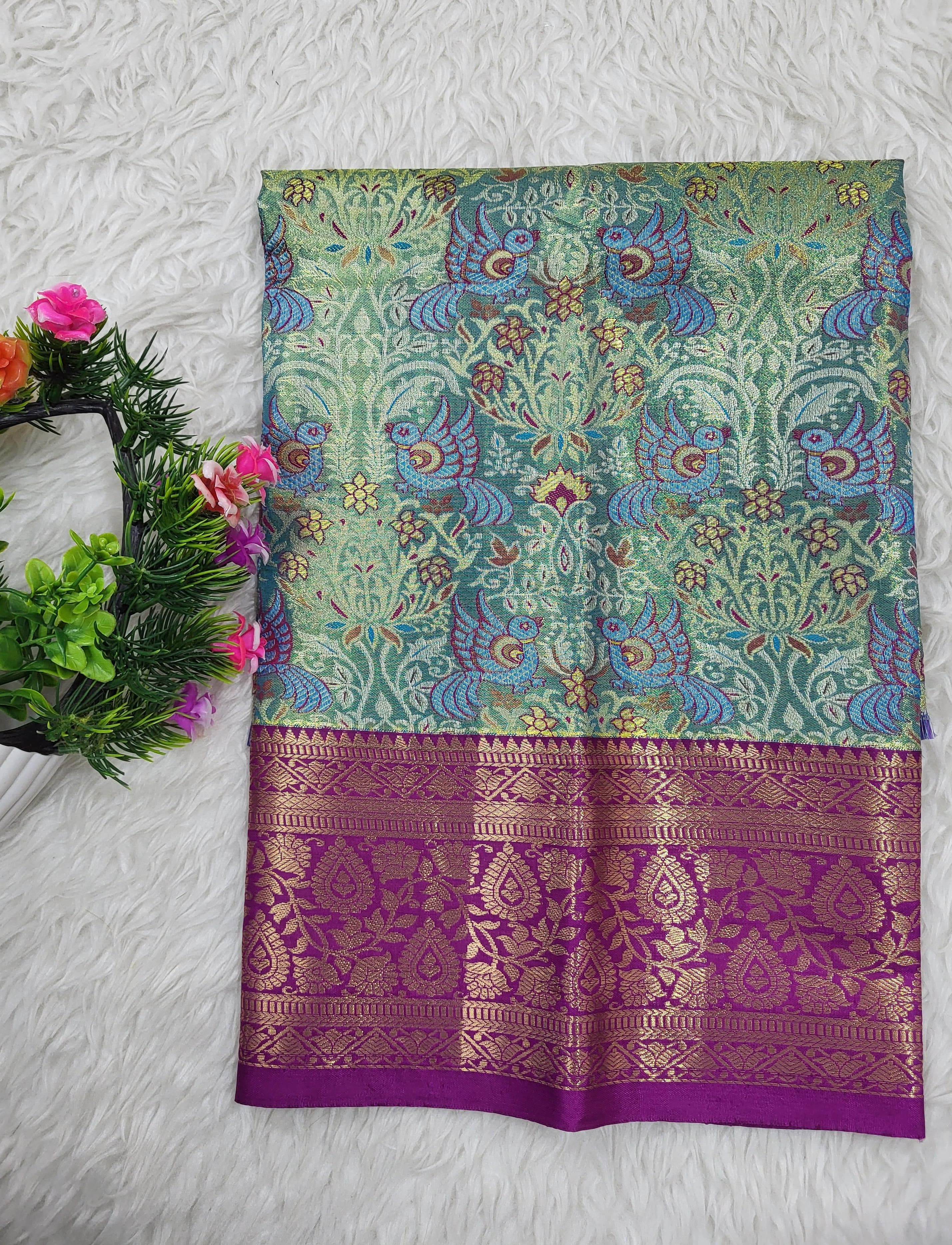 (0–1 Year) Lehenga – Unstitched (Blouse + Material)