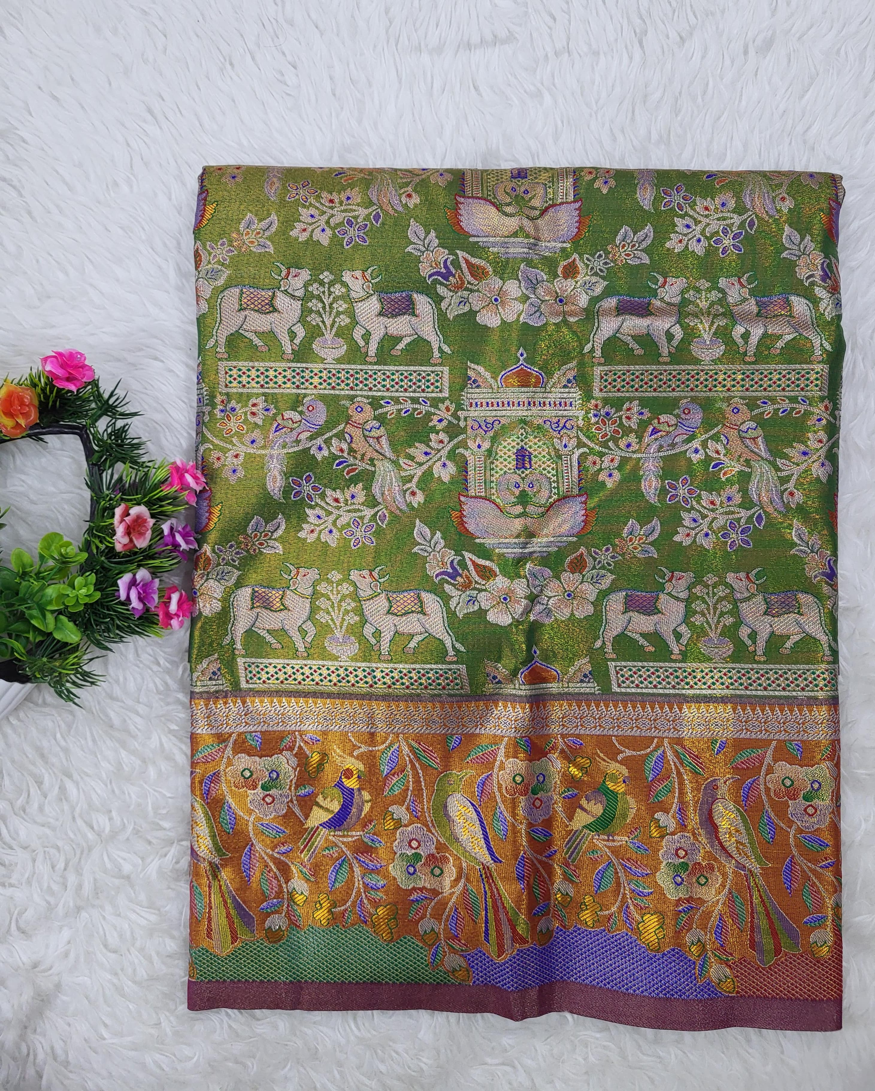 (2–5 Years) Lehenga -  Unstitched (Blouse + Material)