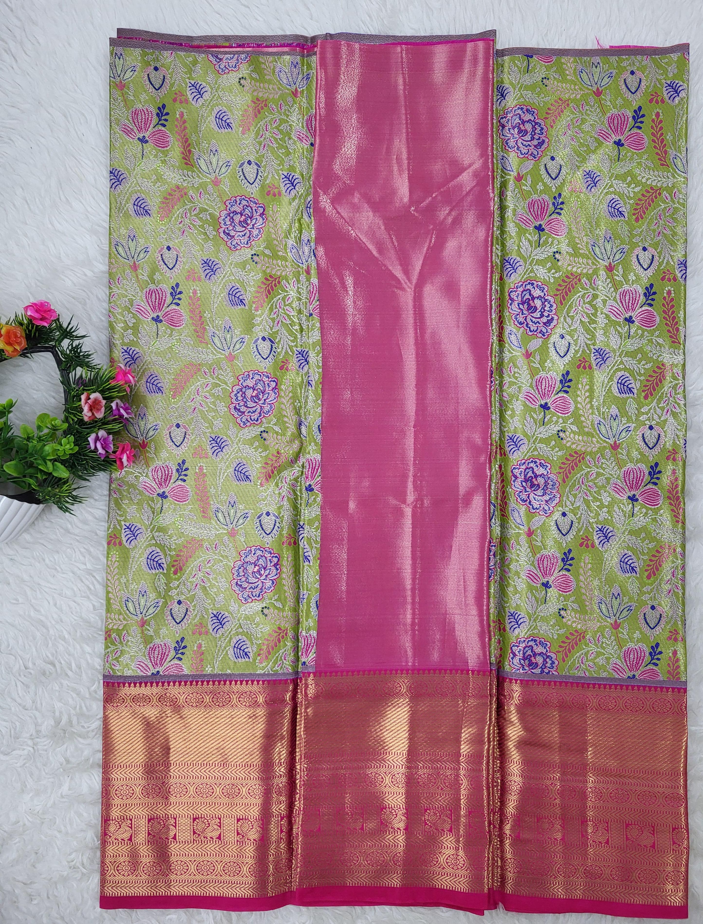(2–5 Years) Lehenga -  Unstitched (Blouse + Material)