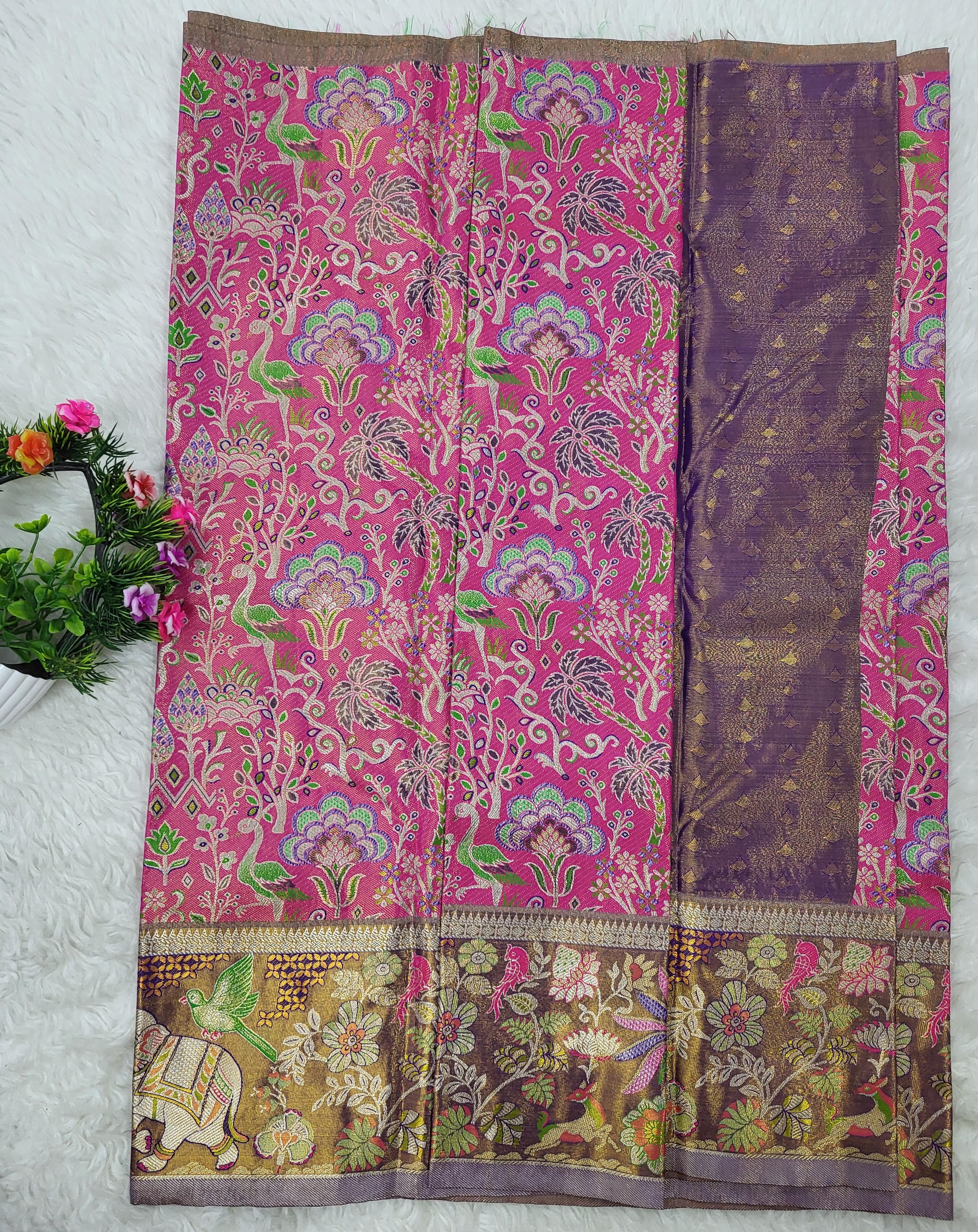 (2–5 Years) Lehenga -  Unstitched (Blouse + Material)