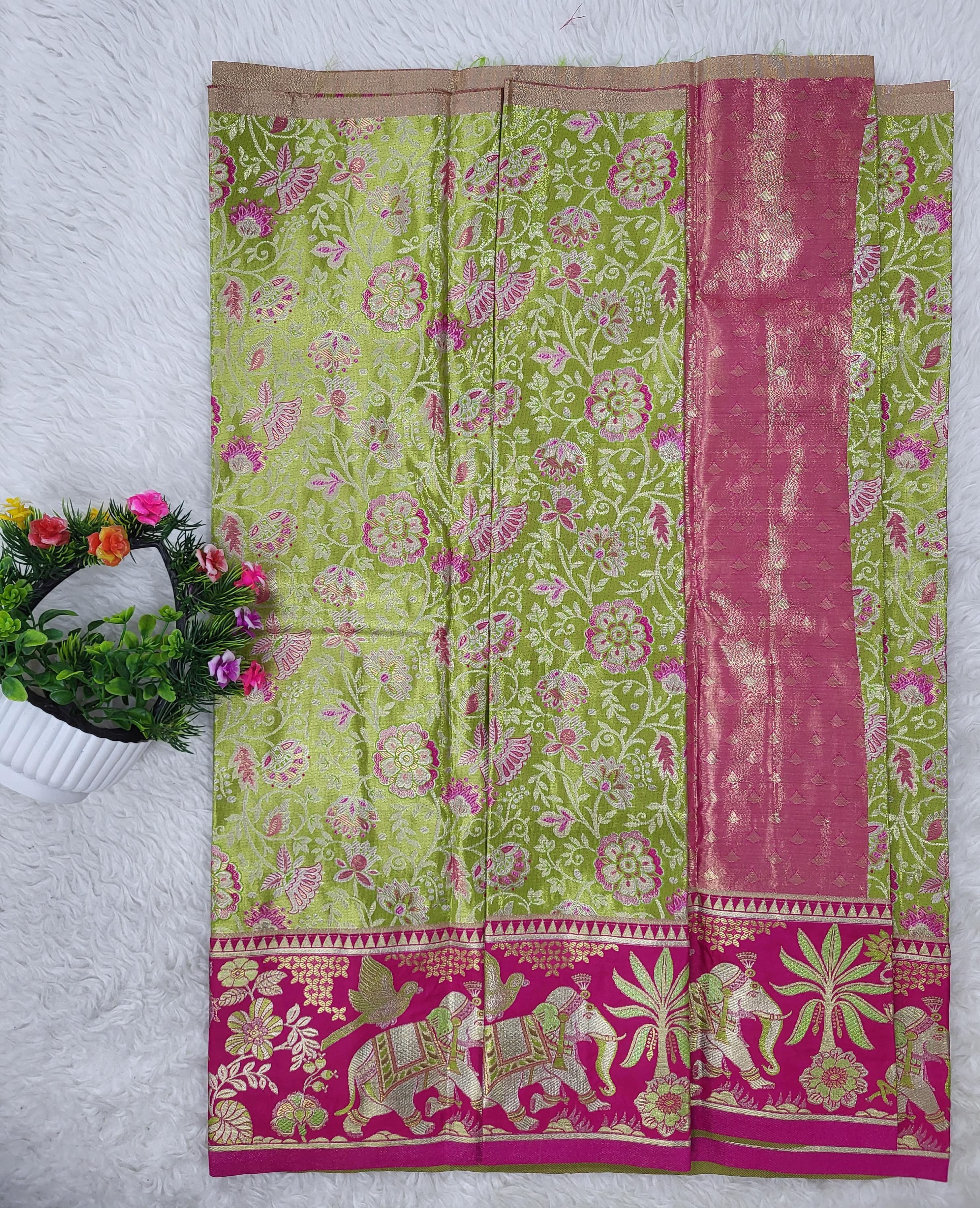 (2–5 Years) Lehenga -  Unstitched (Blouse + Material)