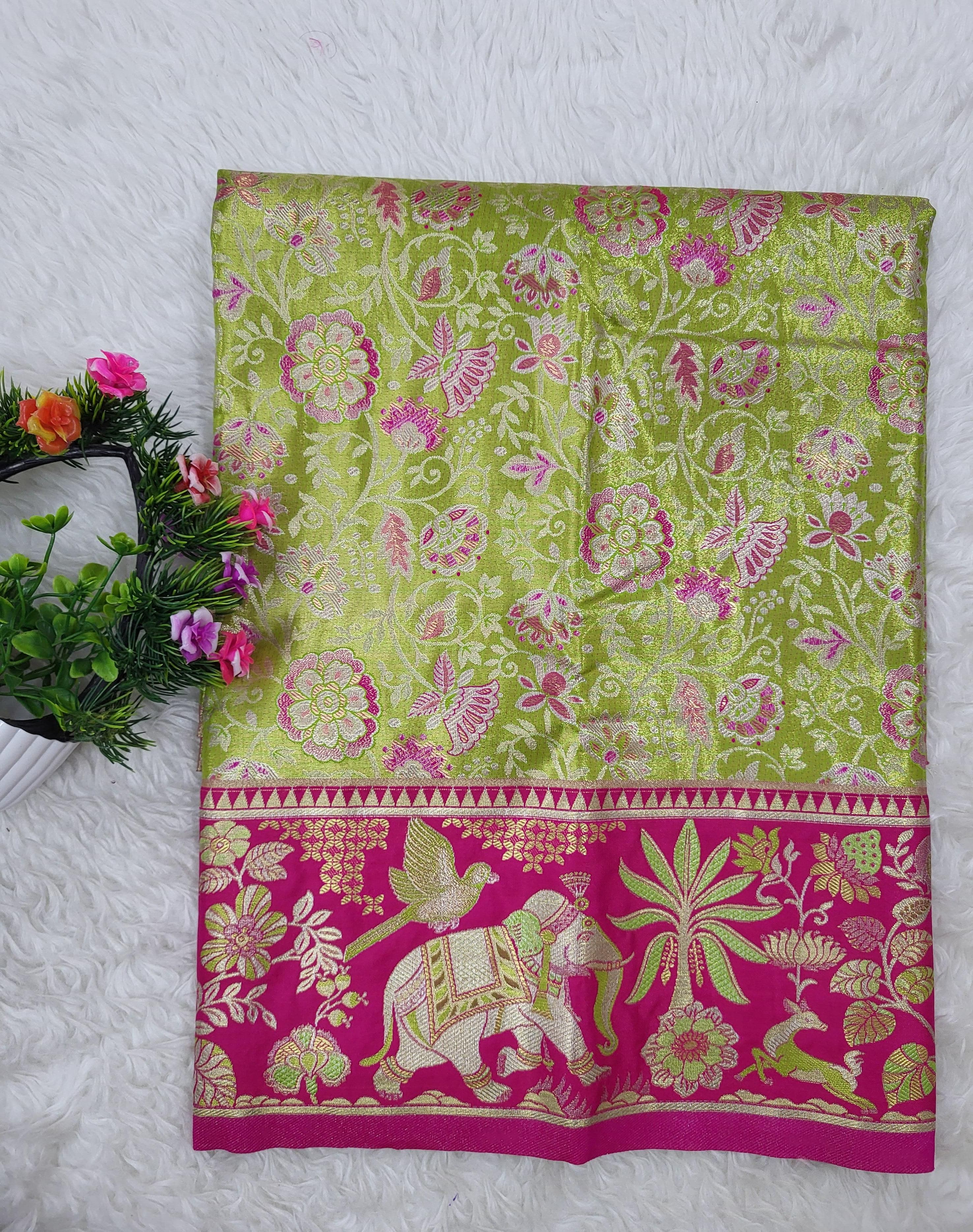 (2–5 Years) Lehenga -  Unstitched (Blouse + Material)