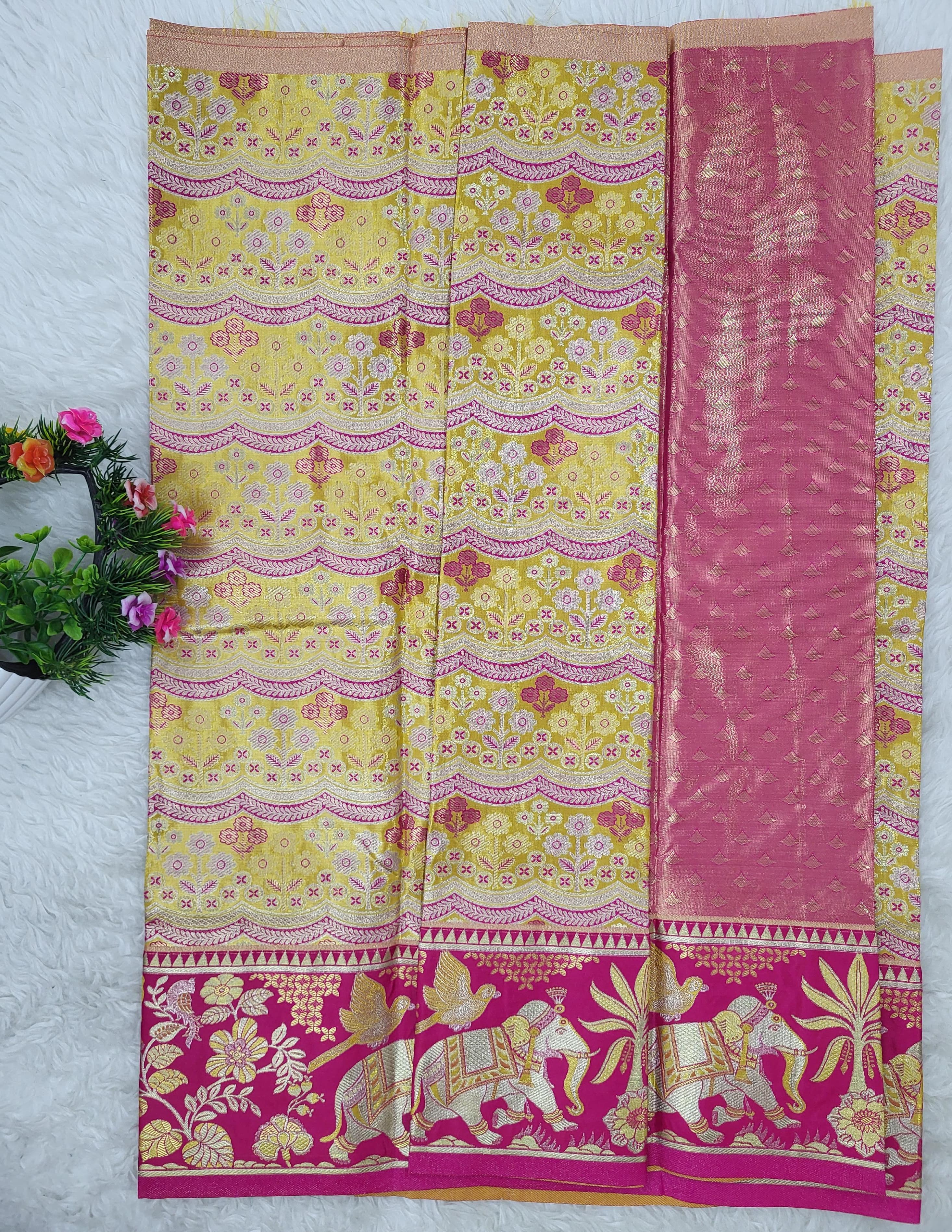 (2–5 Years) Lehenga -  Unstitched (Blouse + Material)