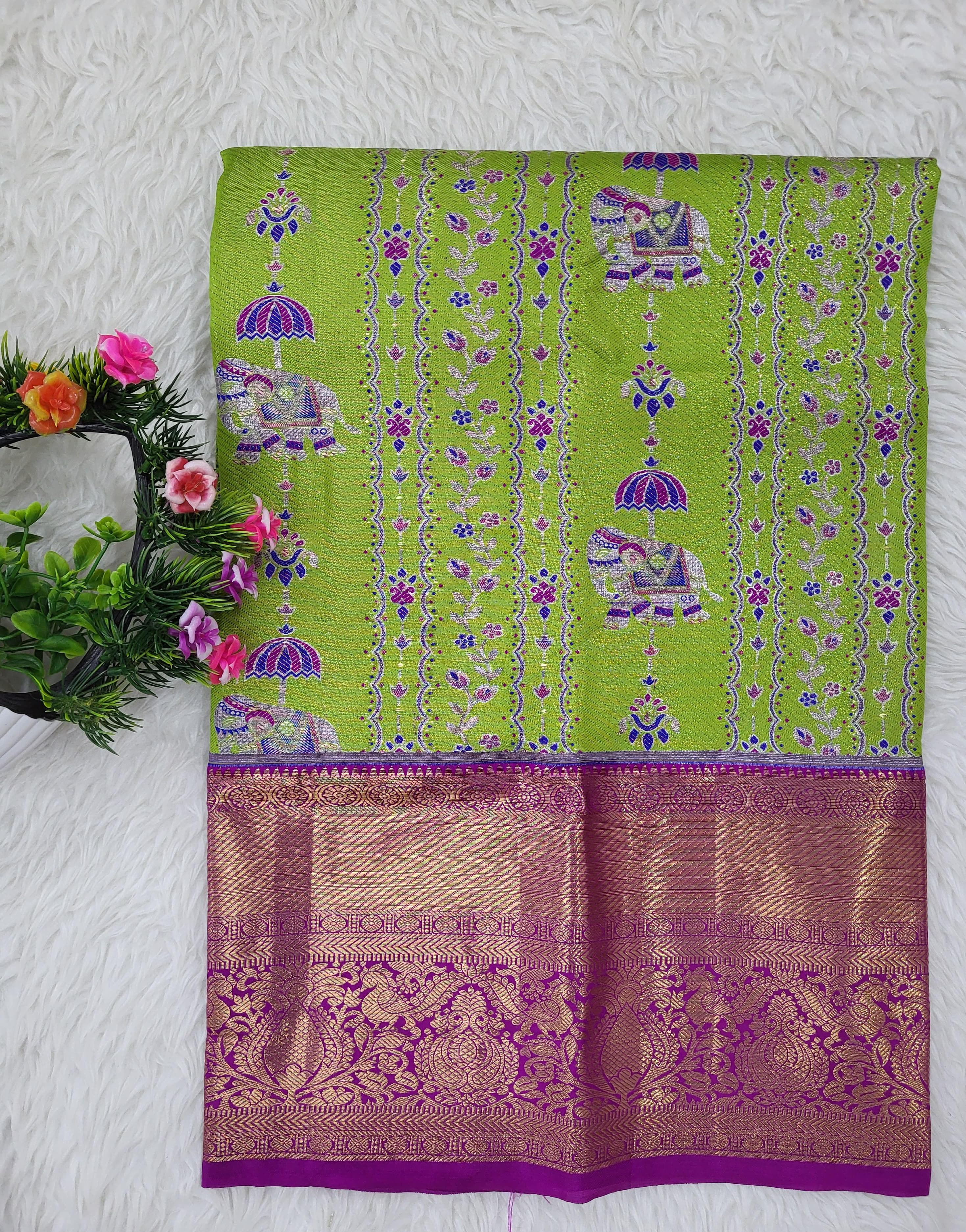 (2–5 Years) Lehenga -  Unstitched (Blouse + Material)
