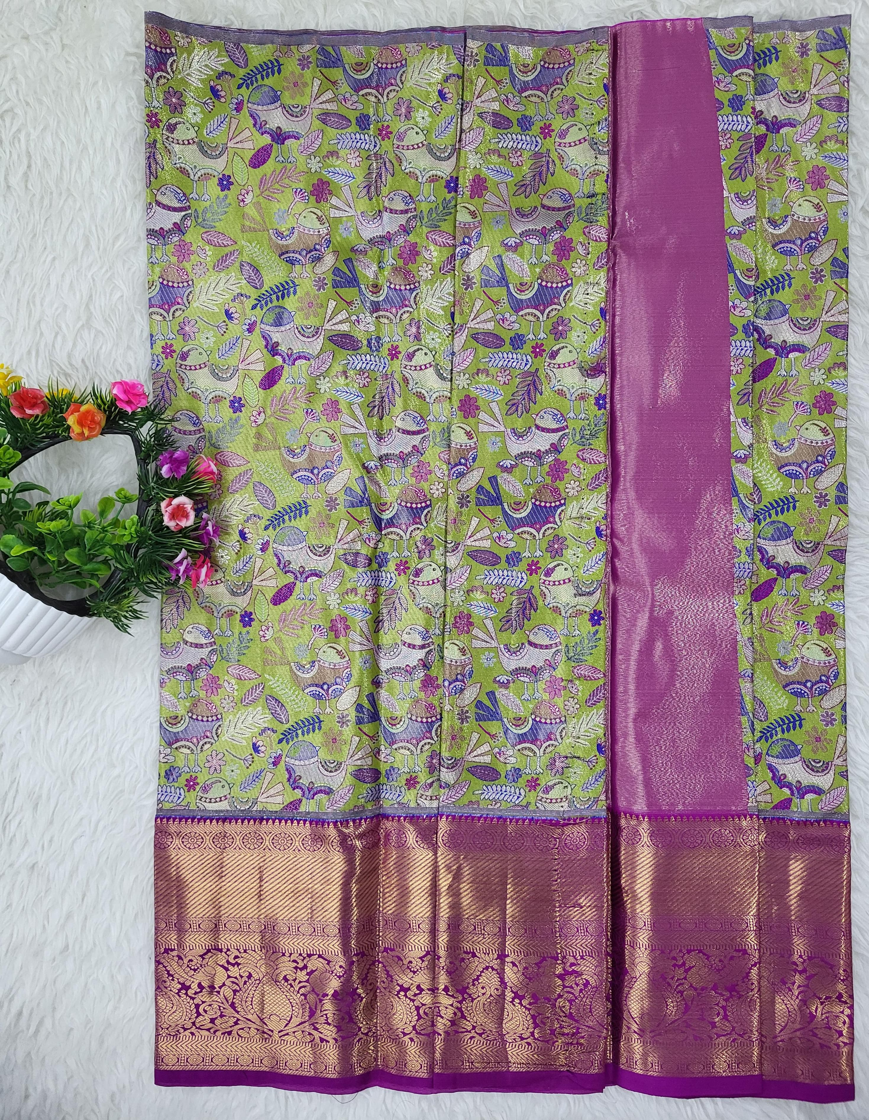 (2–5 Years) Lehenga -  Unstitched (Blouse + Material)