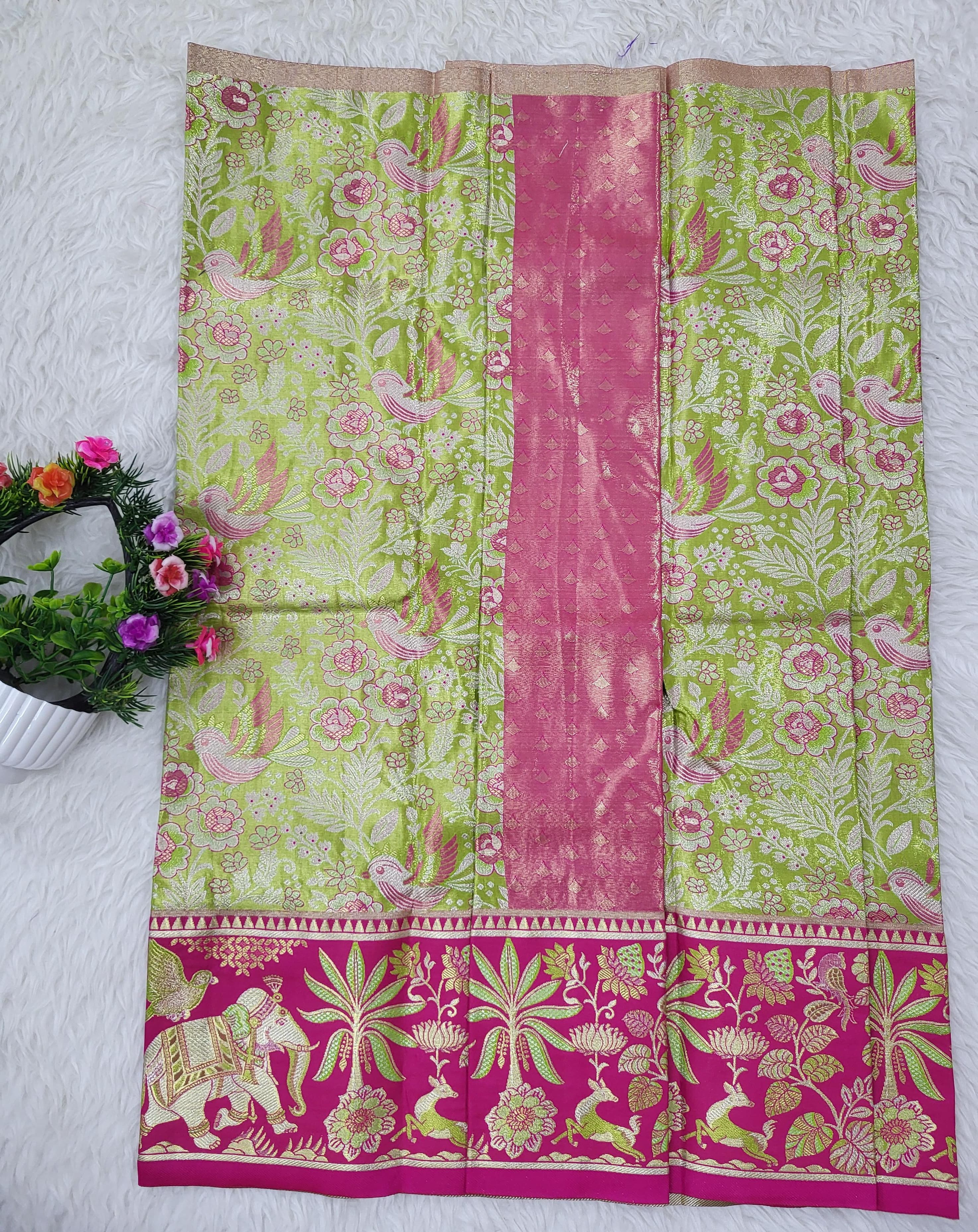 (2–5 Years) Lehenga -  Unstitched (Blouse + Material)