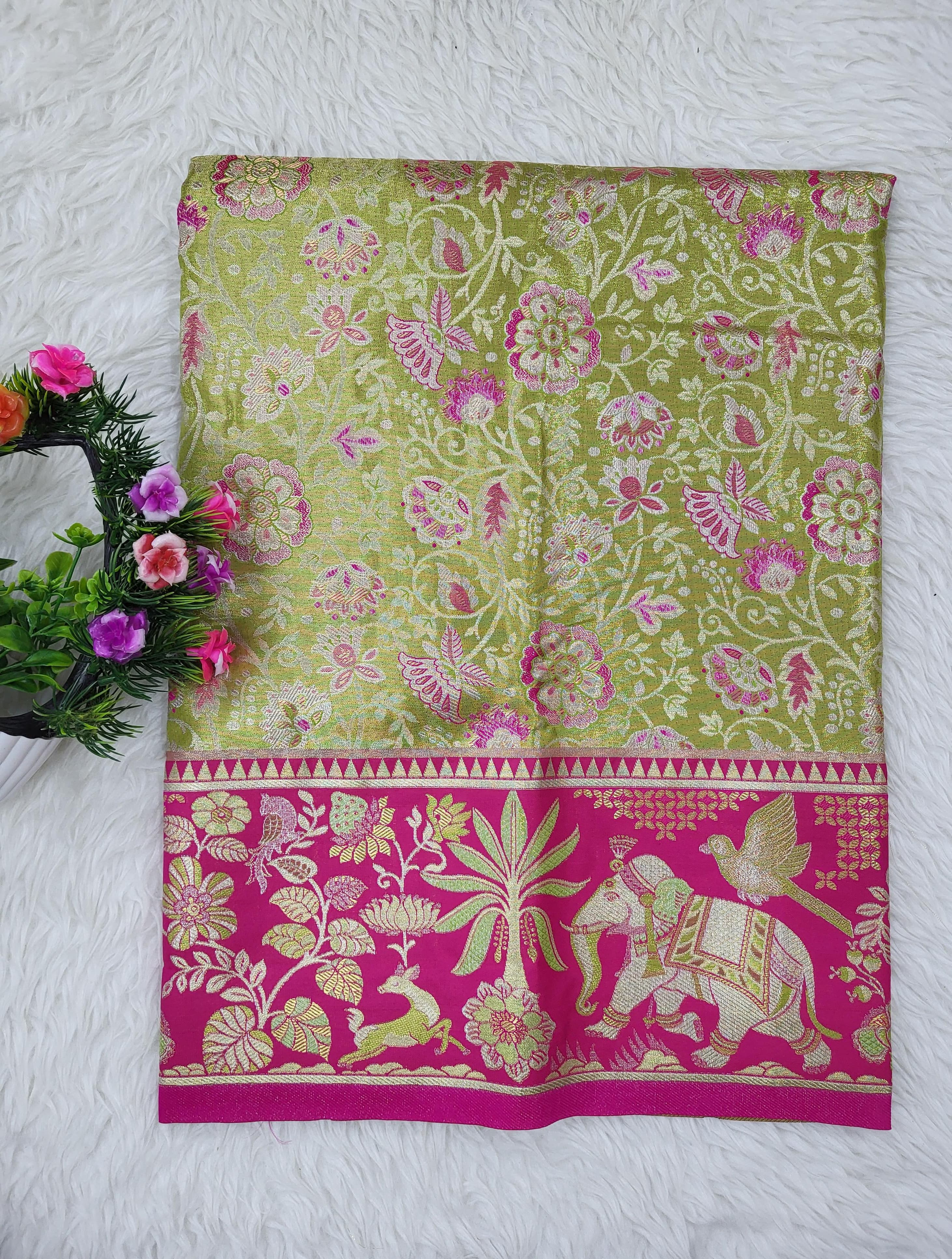 (2–5 Years) Lehenga -  Unstitched (Blouse + Material)