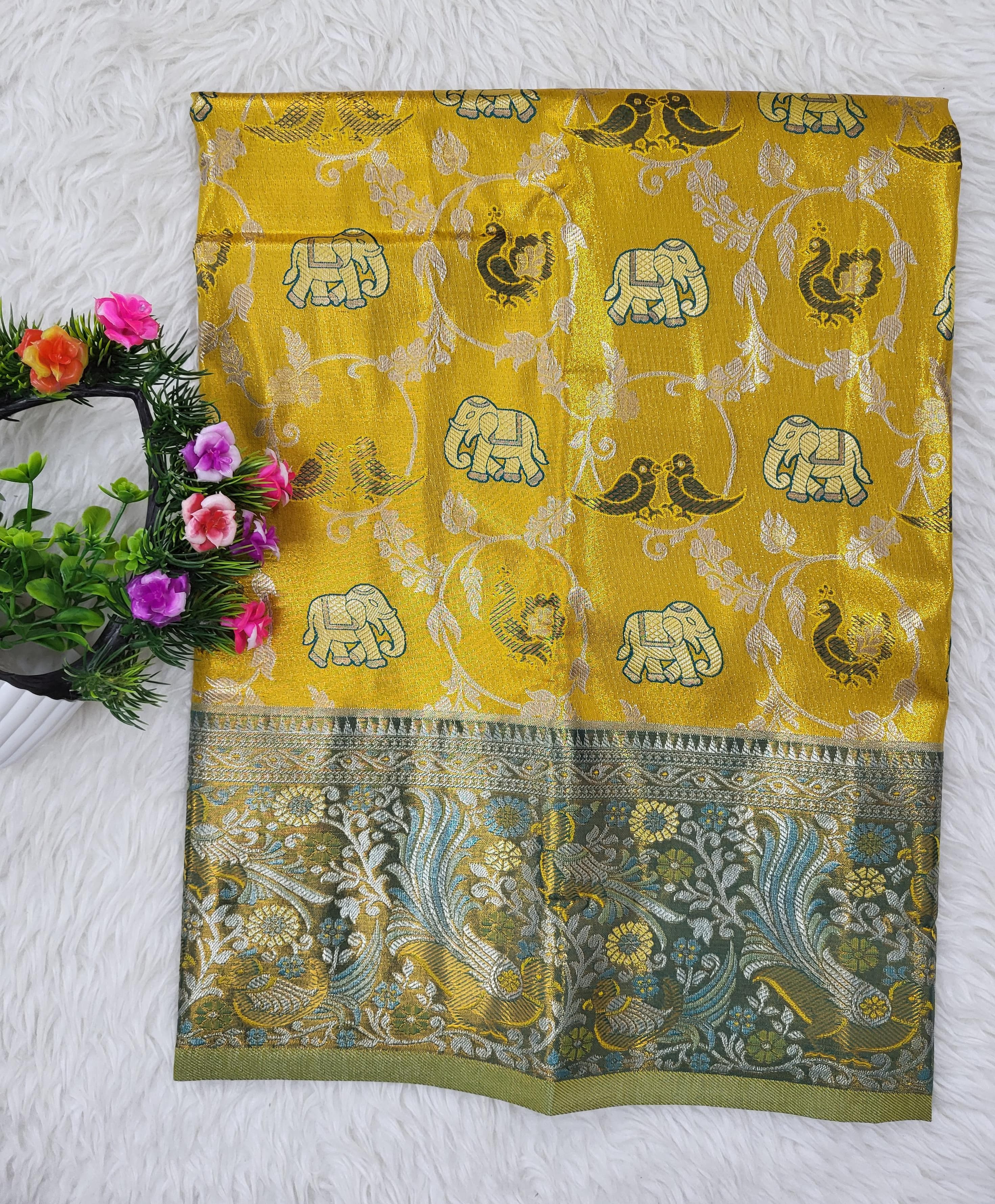 (2–5 Years) Lehenga -  Unstitched (Blouse + Material)