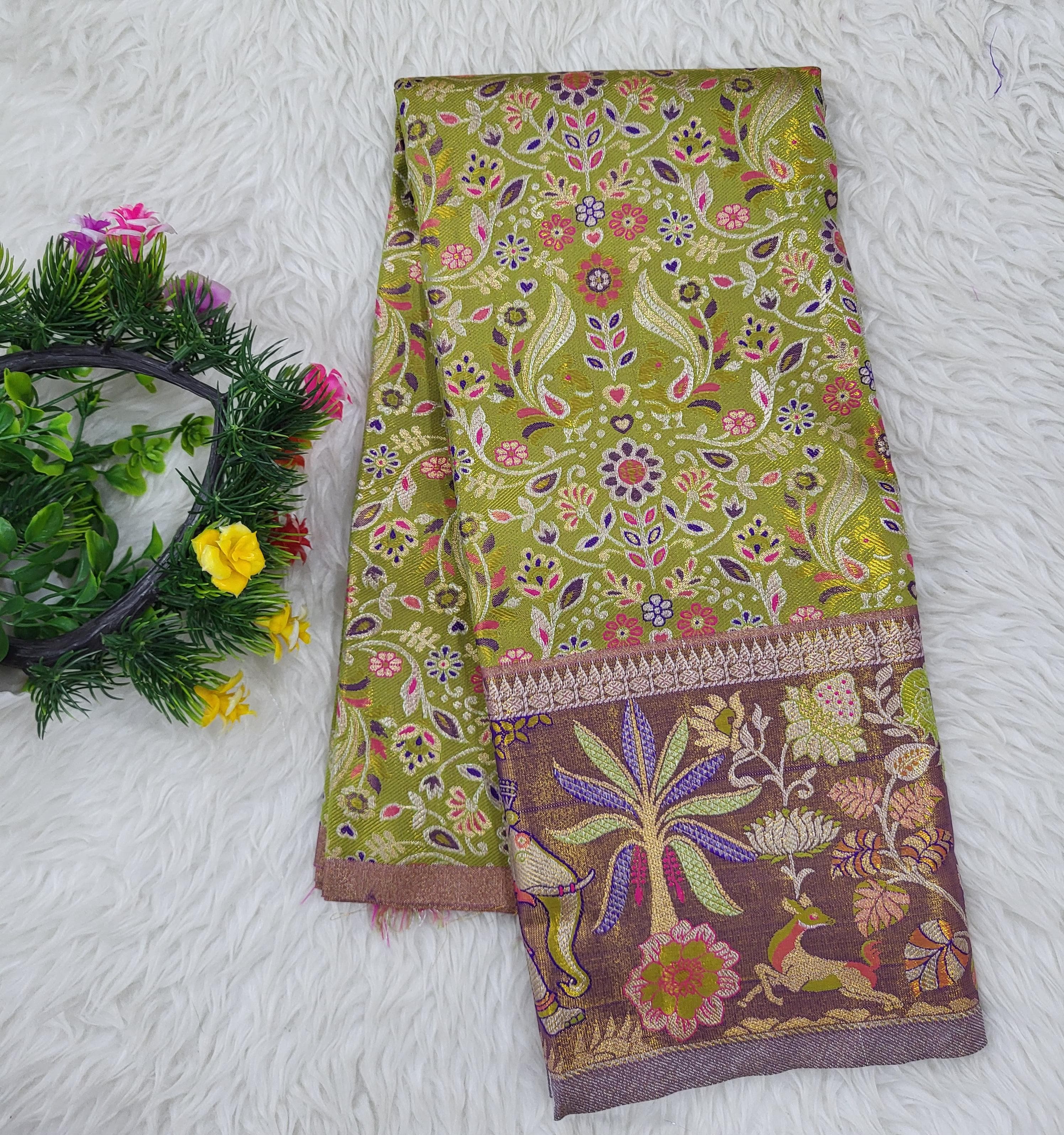 (2–5 Years) Lehenga -  Unstitched (Blouse + Material)