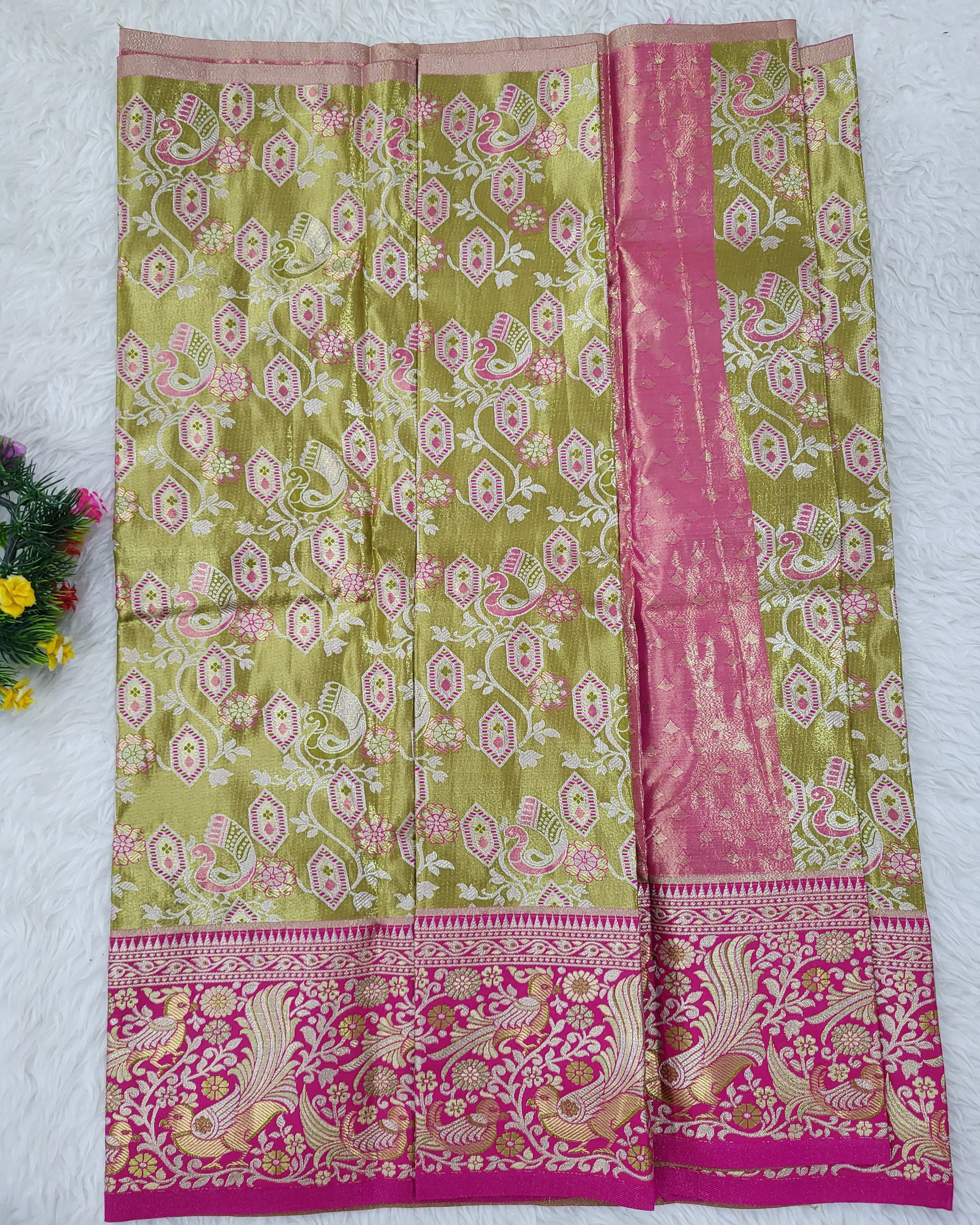 (2–5 Years) Lehenga -  Unstitched (Blouse + Material)