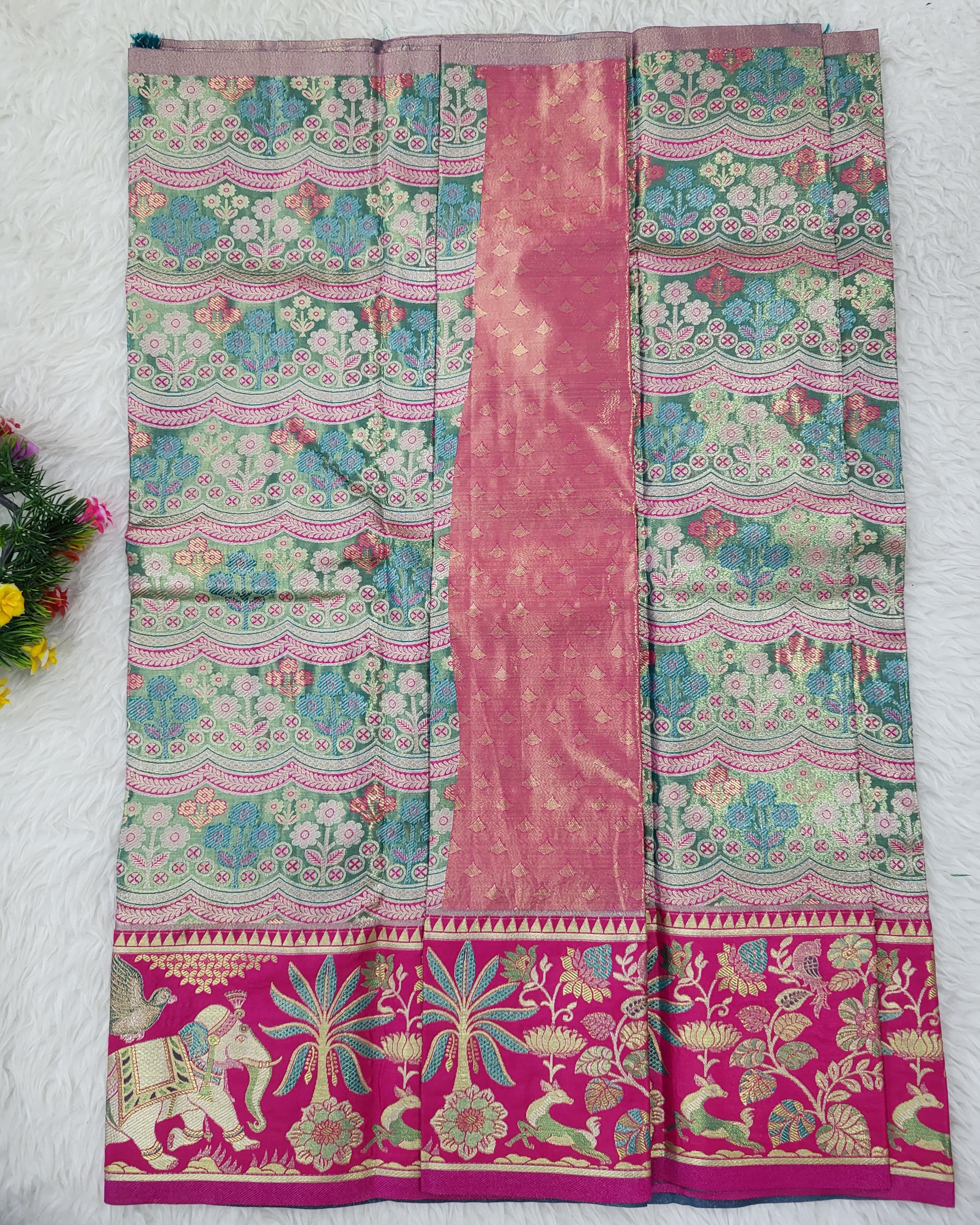 (2–5 Years) Lehenga -  Unstitched (Blouse + Material)