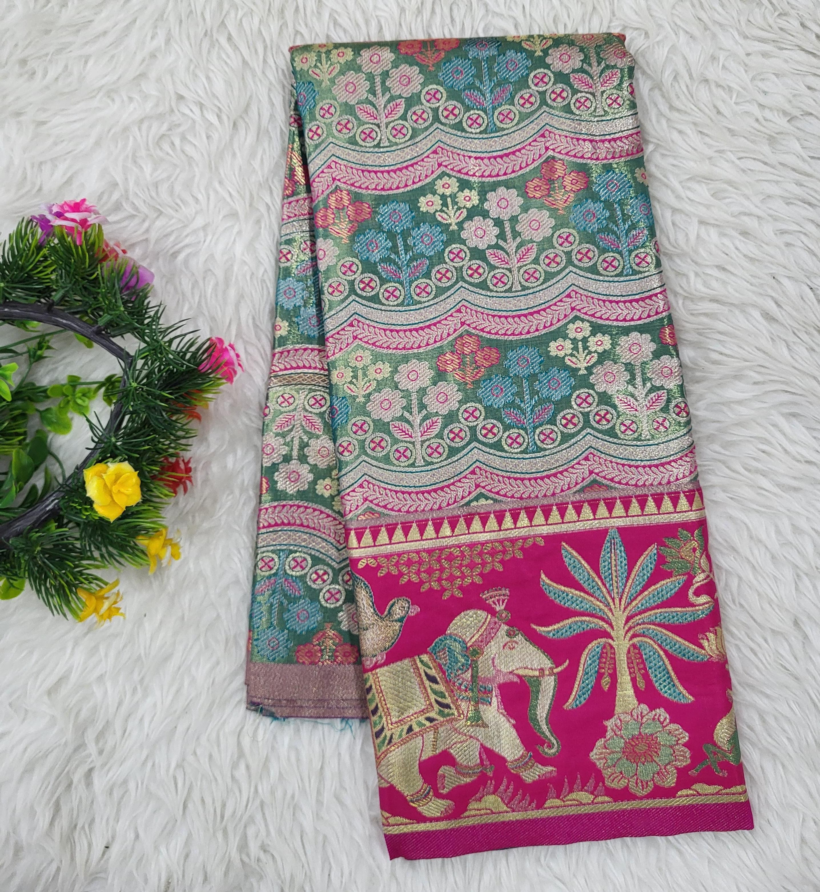 (2–5 Years) Lehenga -  Unstitched (Blouse + Material)