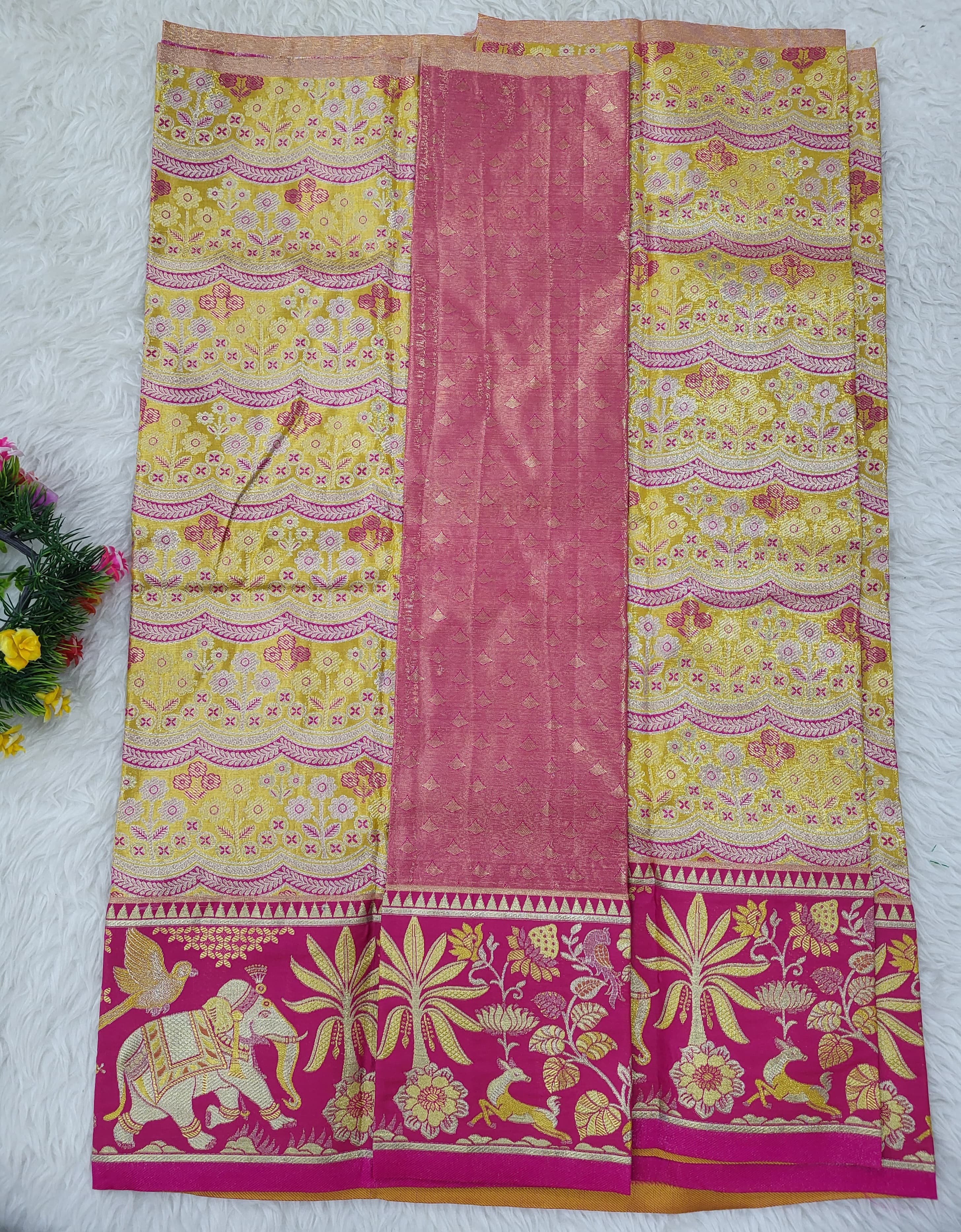 (2–5 Years) Lehenga -  Unstitched (Blouse + Material)