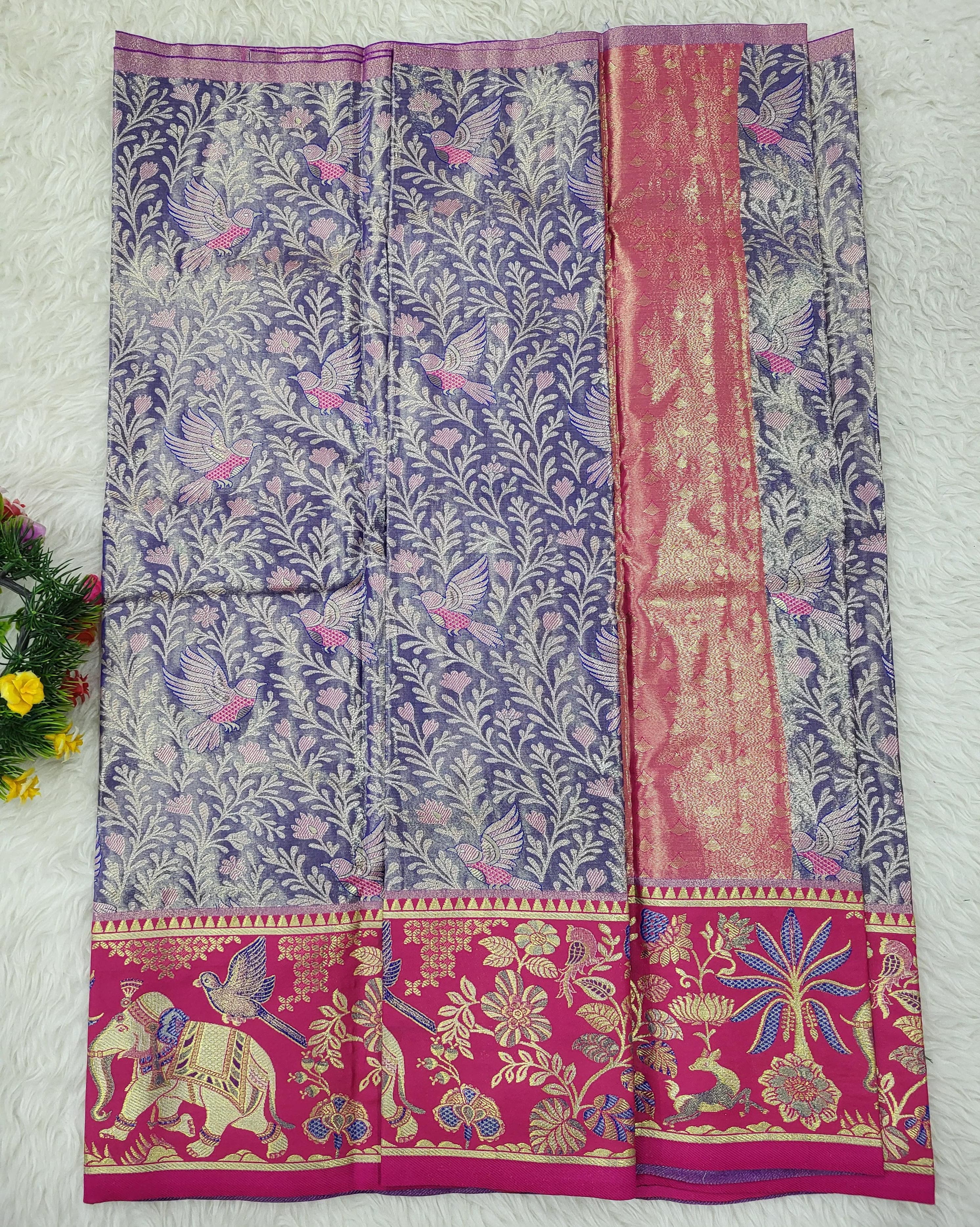 (2–5 Years) Lehenga -  Unstitched (Blouse + Material)