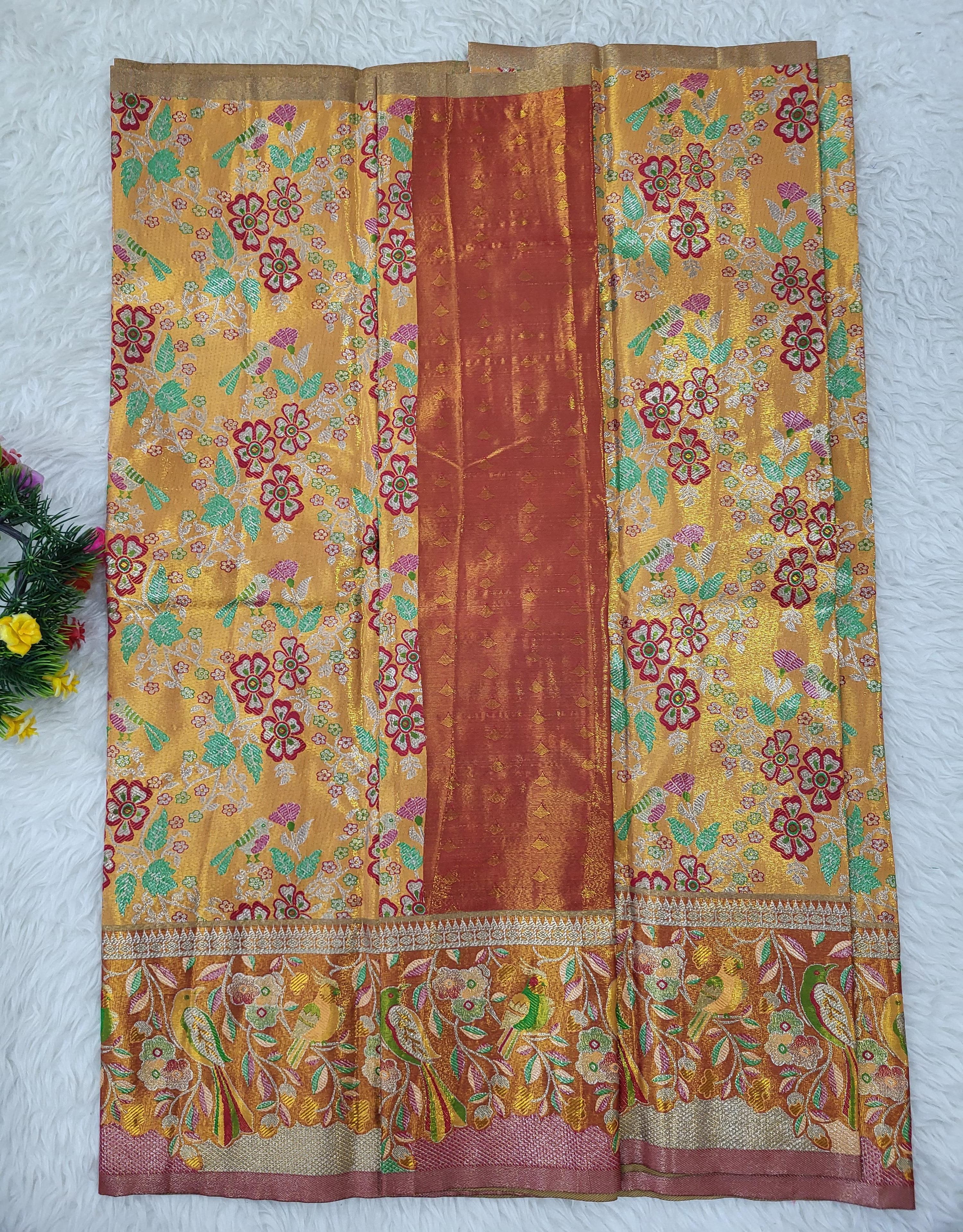 (2–5 Years) Lehenga -  Unstitched (Blouse + Material)