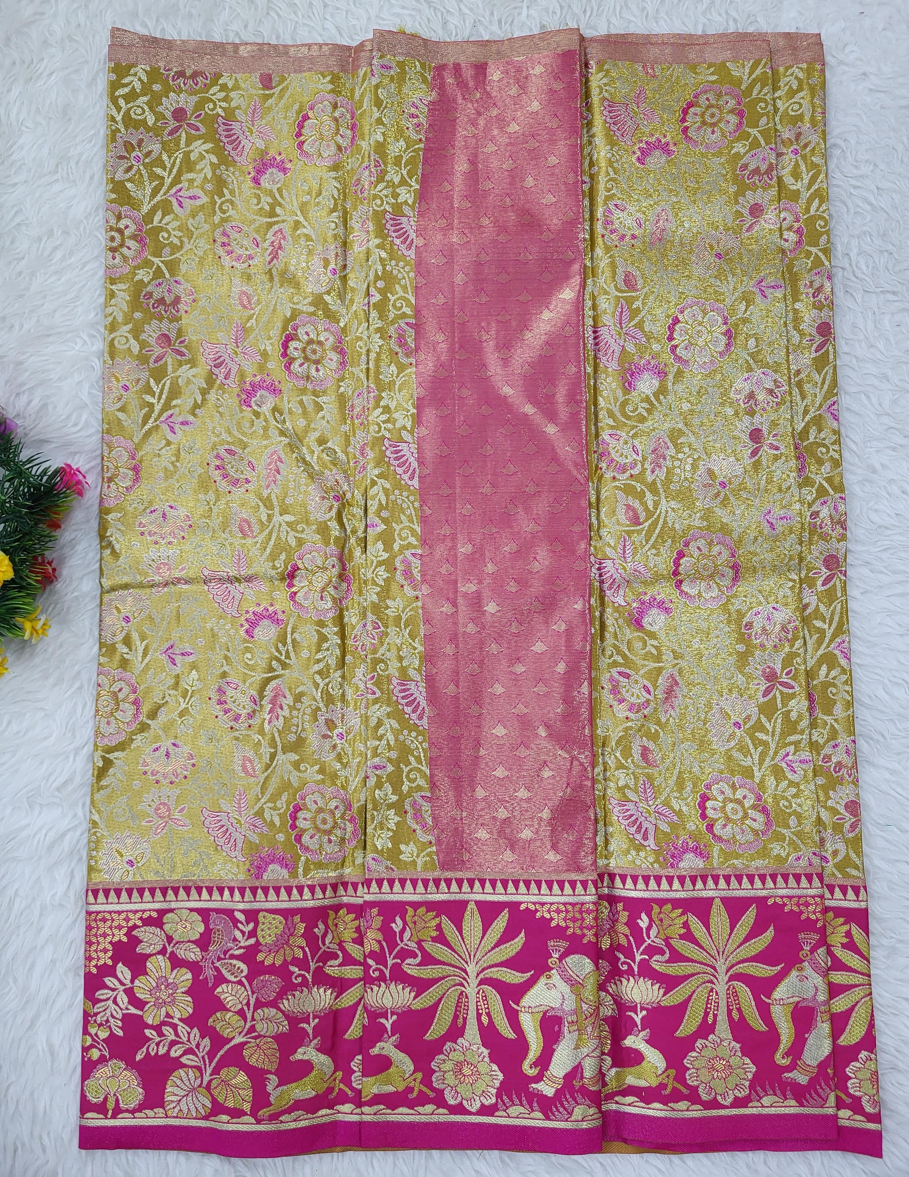 (2–5 Years) Lehenga -  Unstitched (Blouse + Material)