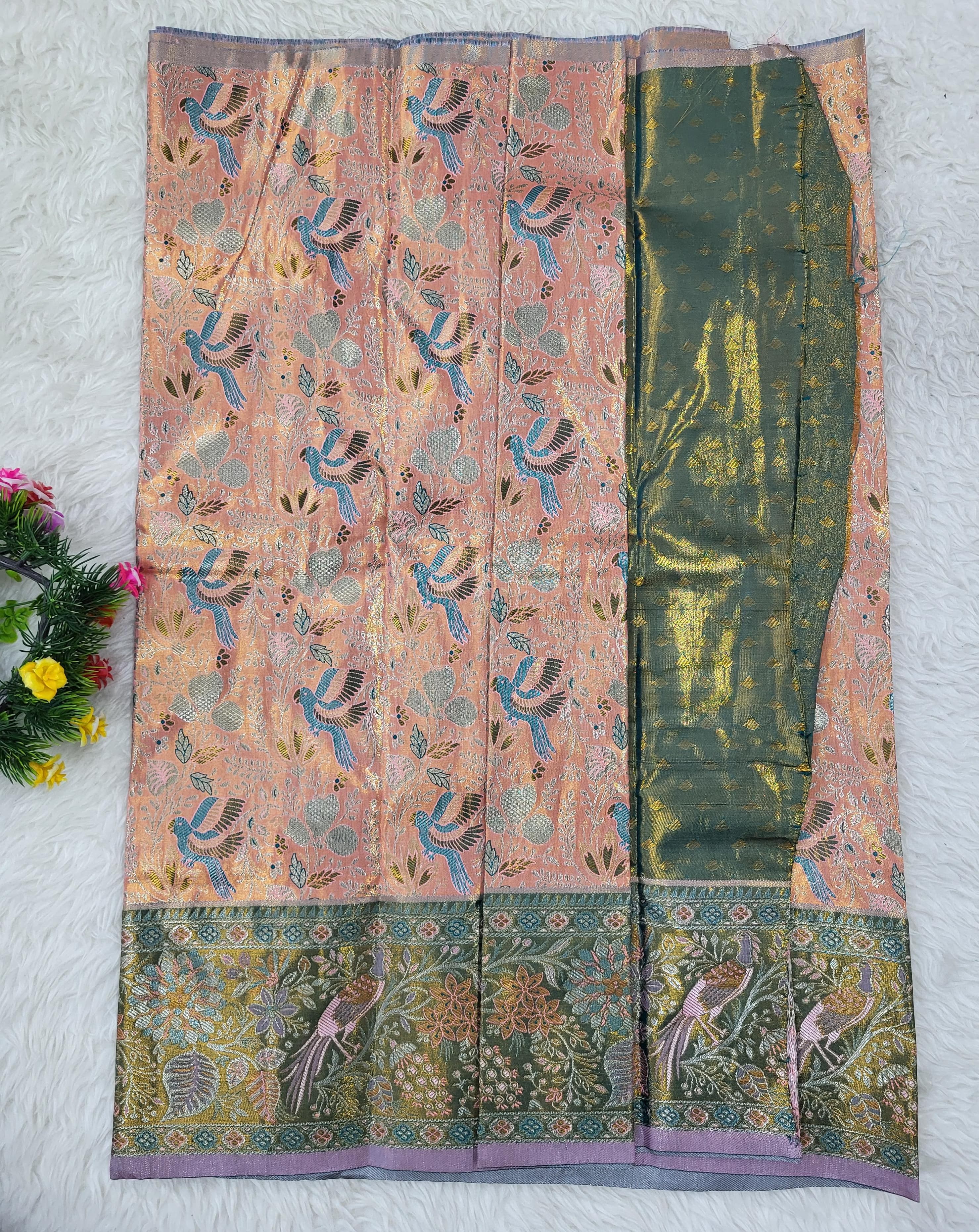 (2–5 Years) Lehenga -  Unstitched (Blouse + Material)