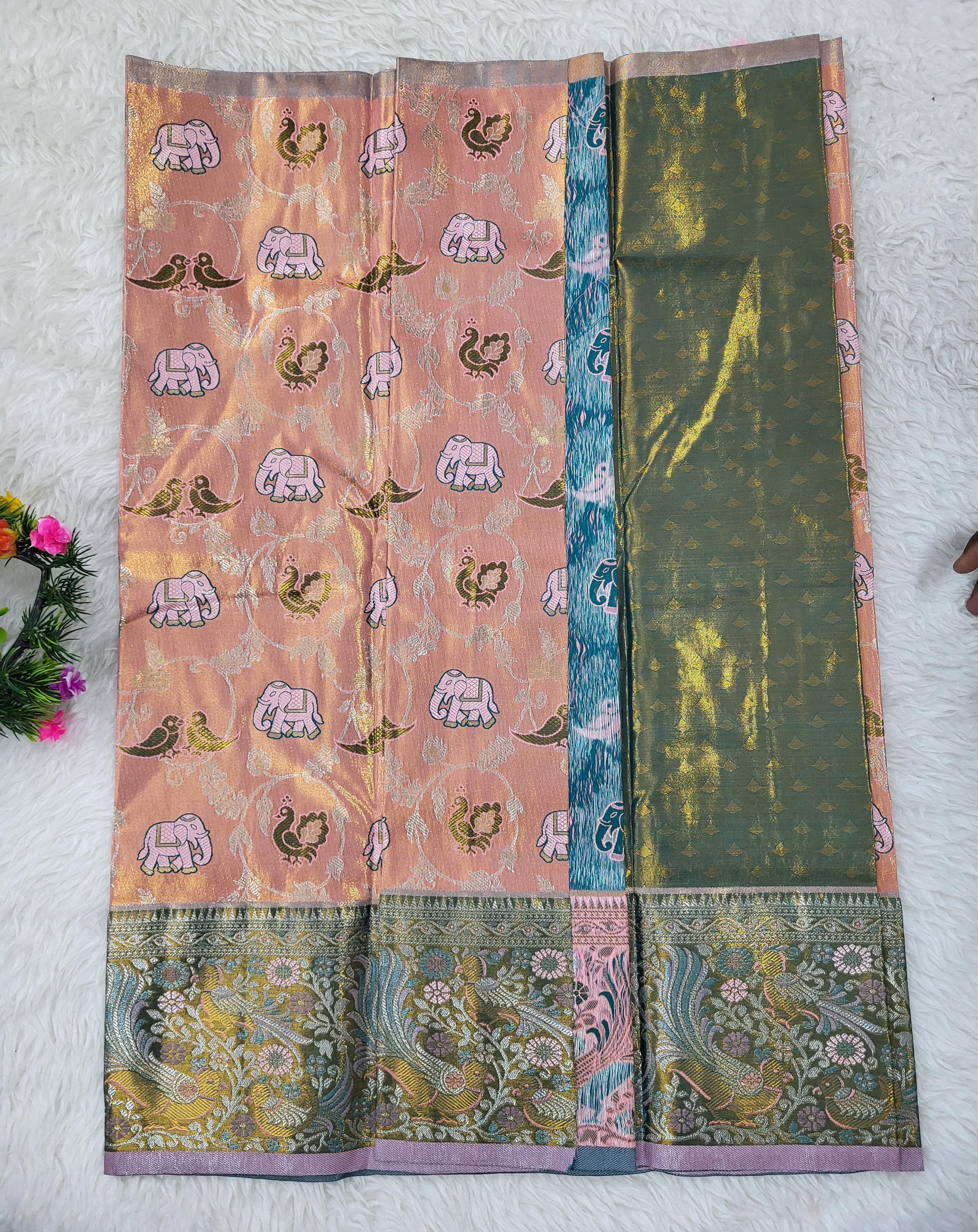 (2–5 Years) Lehenga -  Unstitched (Blouse + Material)