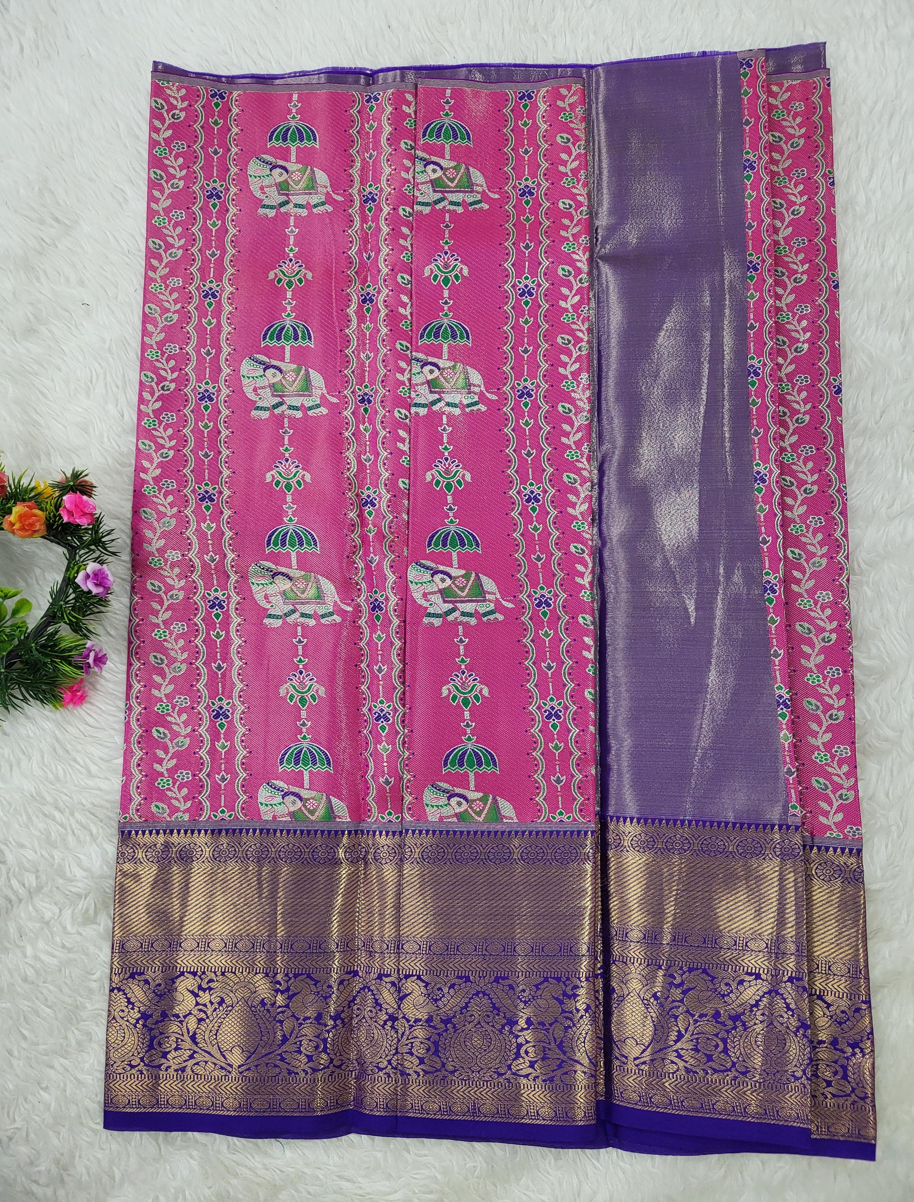 (2–5 Years) Lehenga -  Unstitched (Blouse + Material)