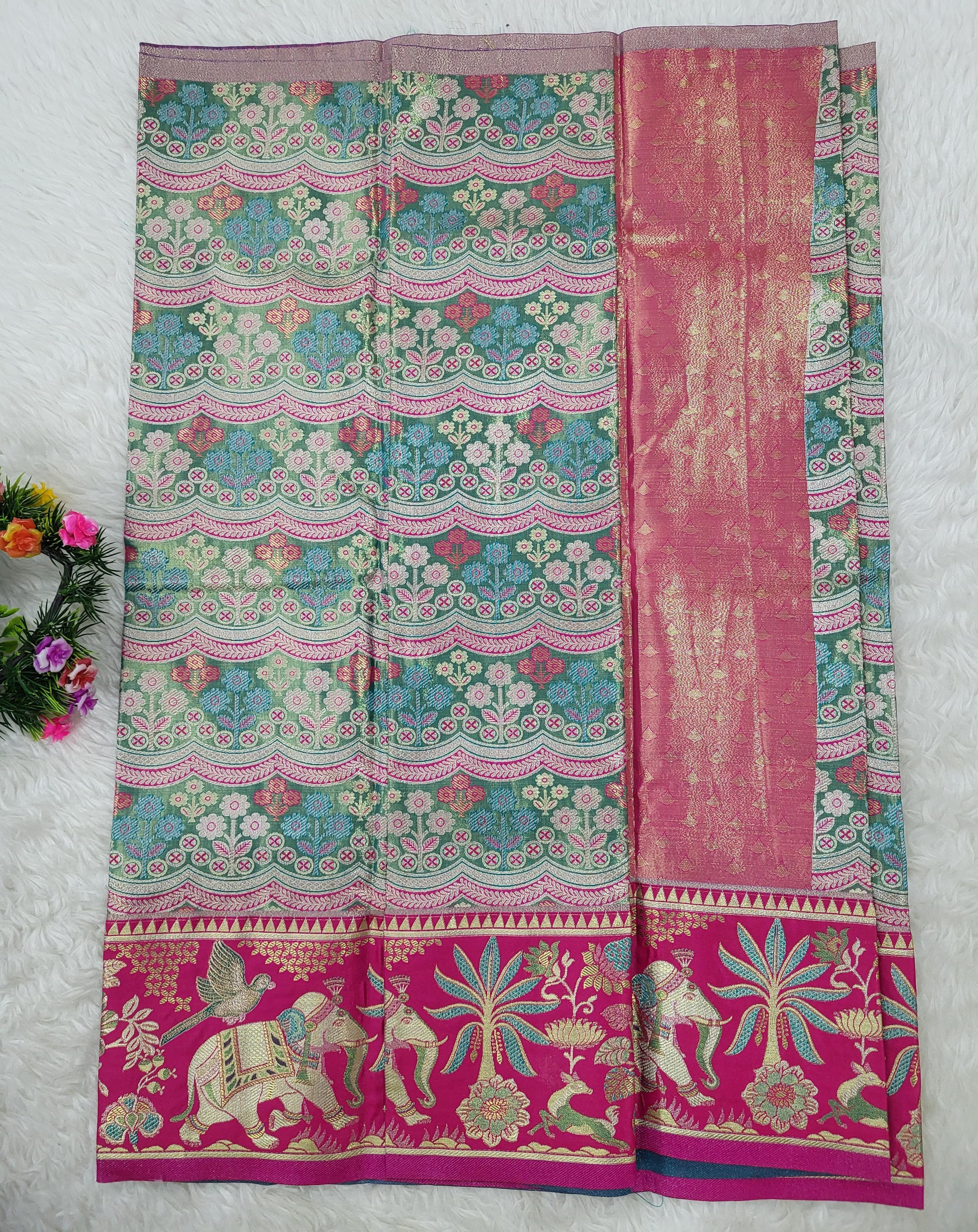 (2–5 Years) Lehenga -  Unstitched (Blouse + Material)