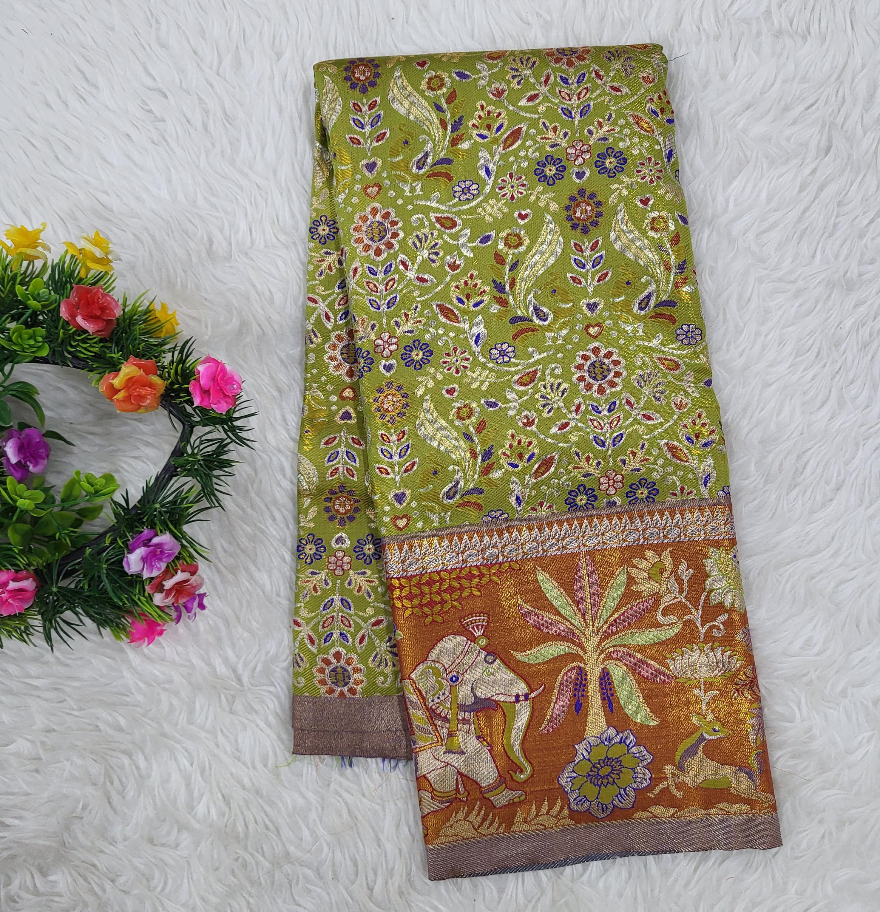 (2–5 Years) Lehenga -  Unstitched (Blouse + Material)