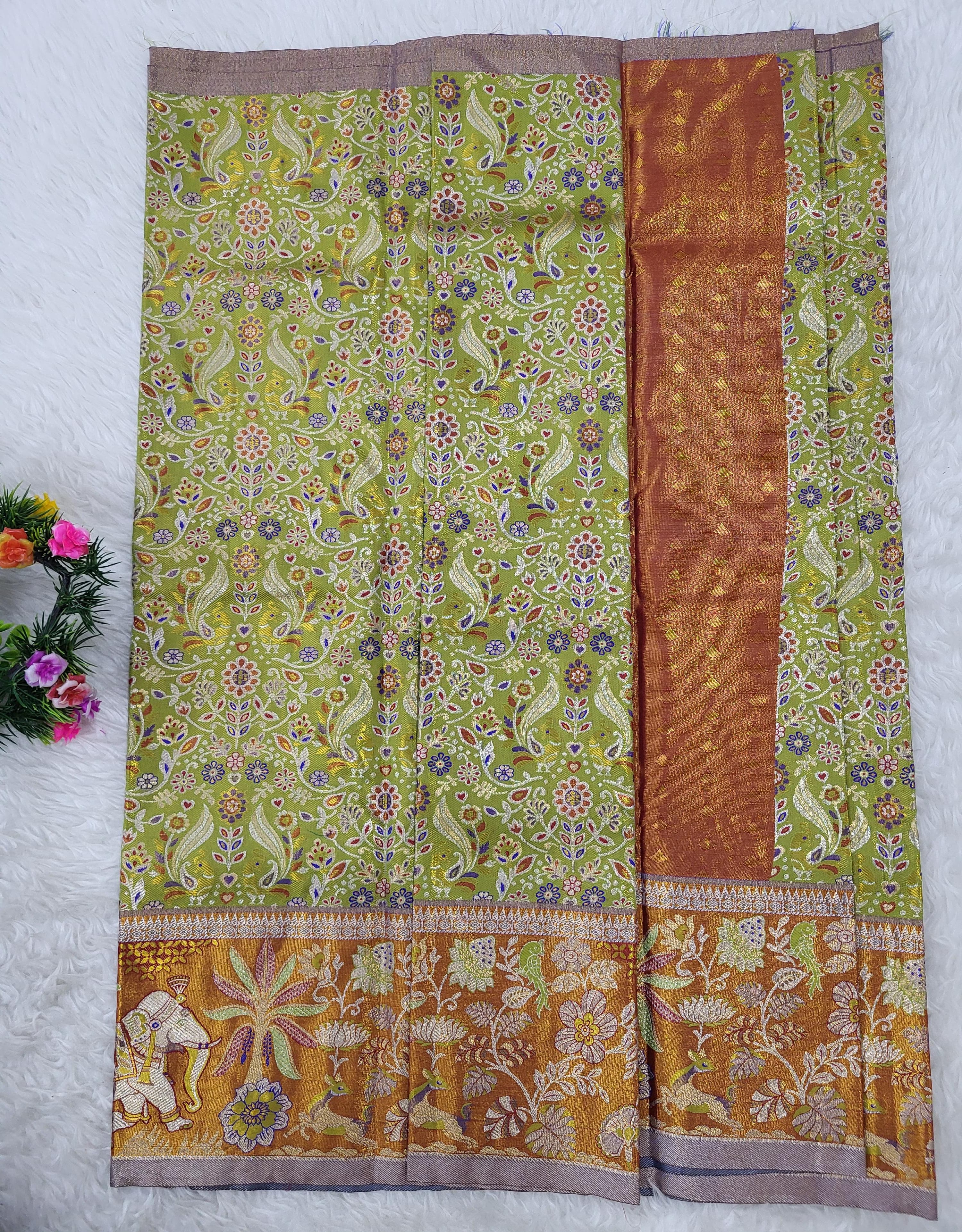 (2–5 Years) Lehenga -  Unstitched (Blouse + Material)