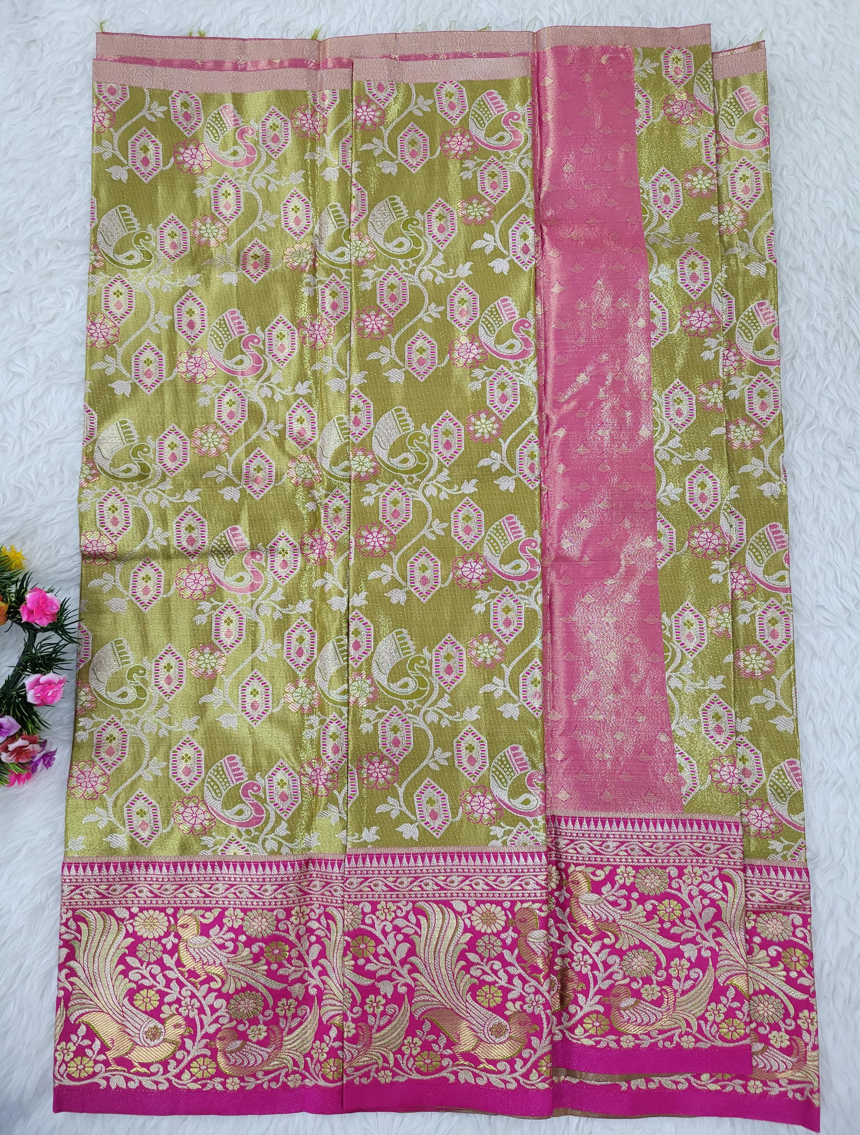 (2–5 Years) Lehenga -  Unstitched (Blouse + Material)