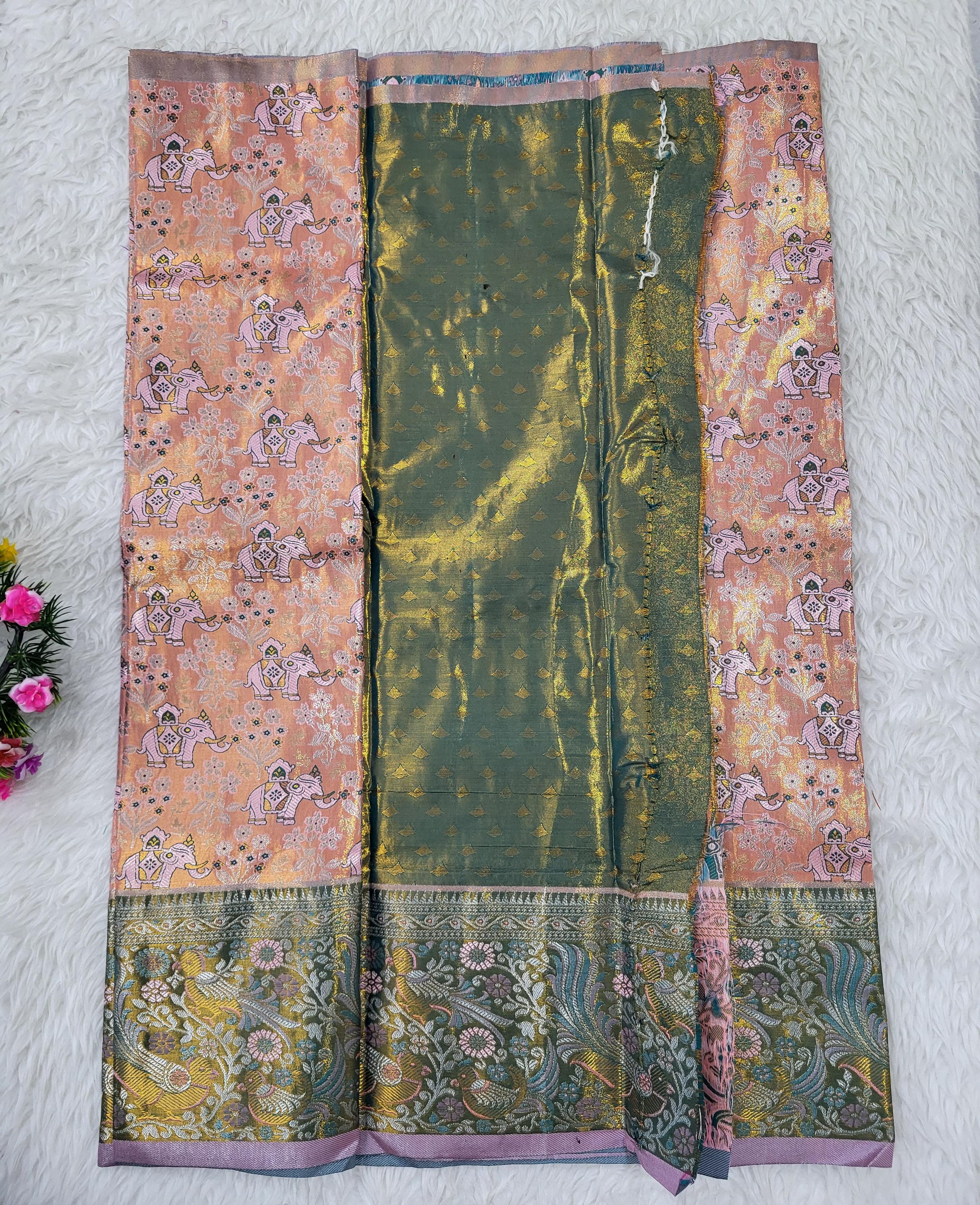 (2–5 Years) Lehenga -  Unstitched (Blouse + Material)