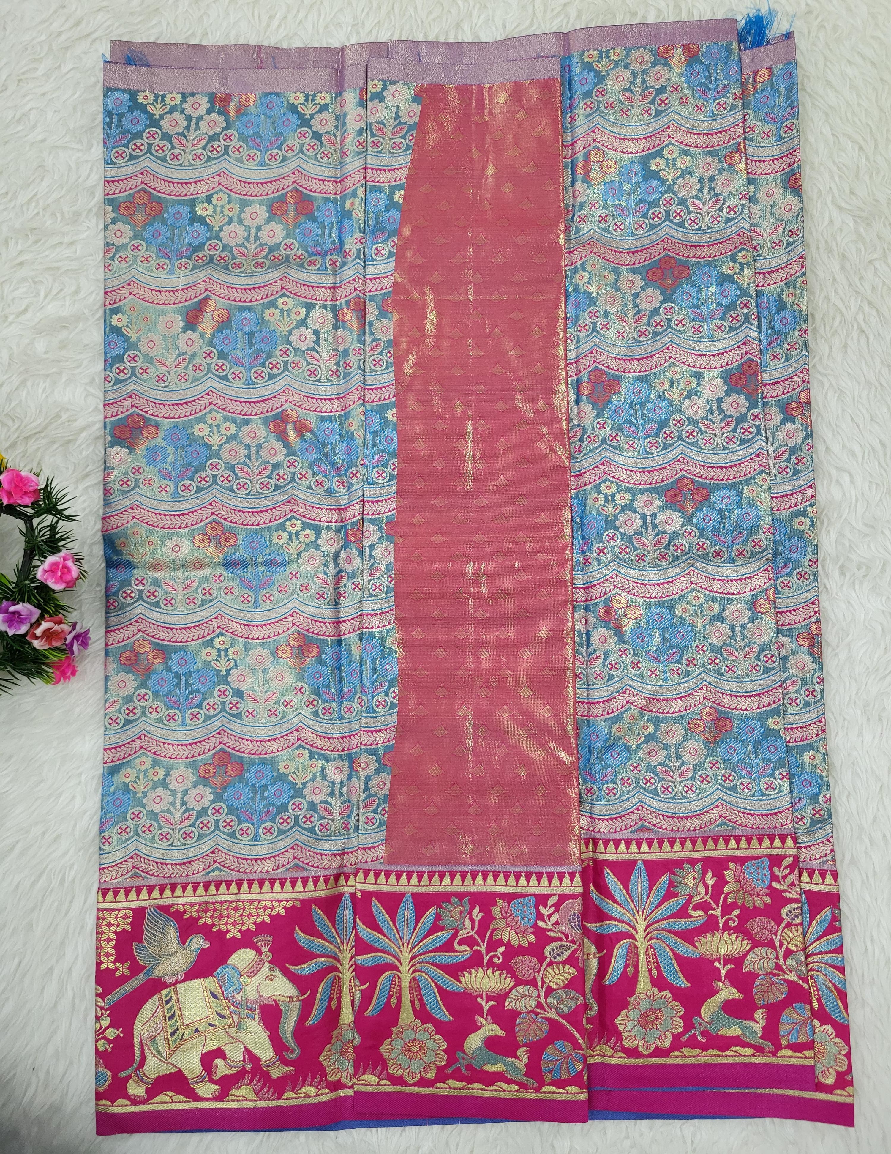 (2–5 Years) Lehenga -  Unstitched (Blouse + Material)