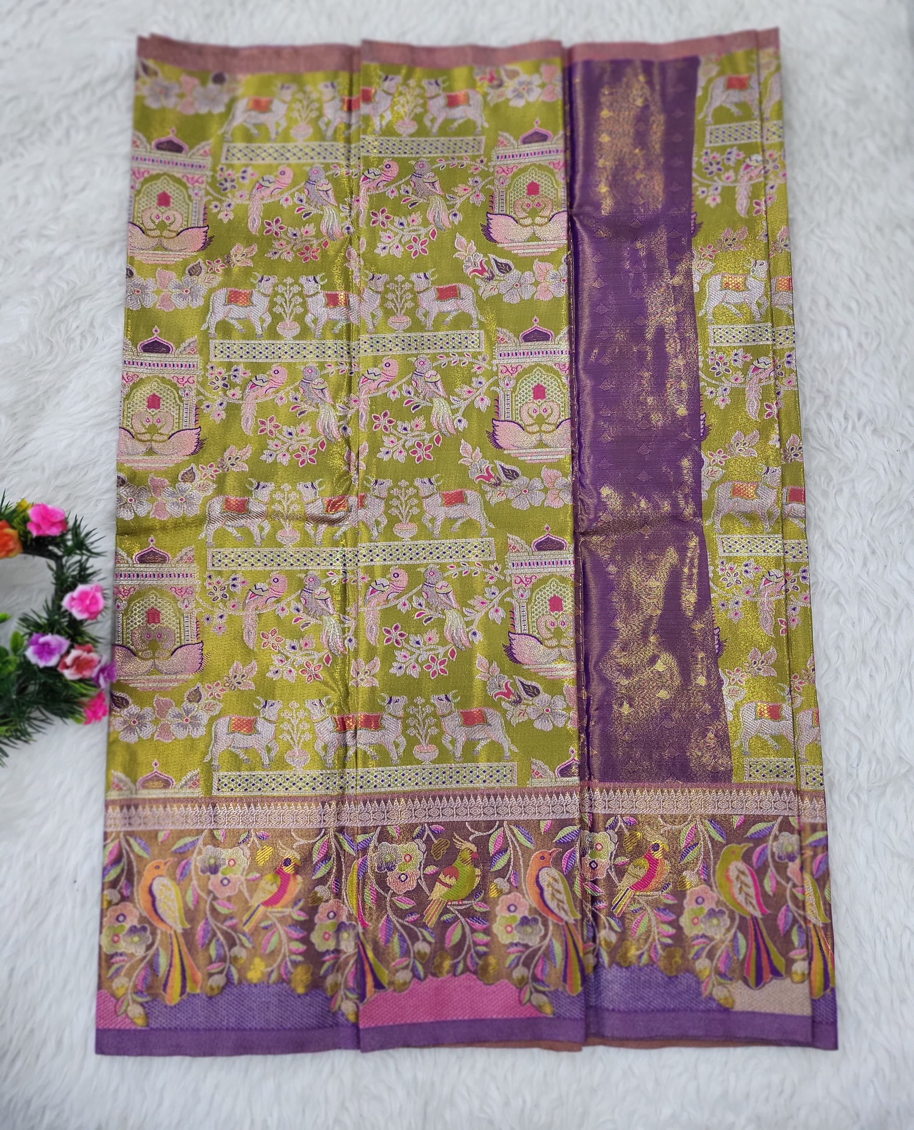 (2–5 Years) Lehenga -  Unstitched (Blouse + Material)
