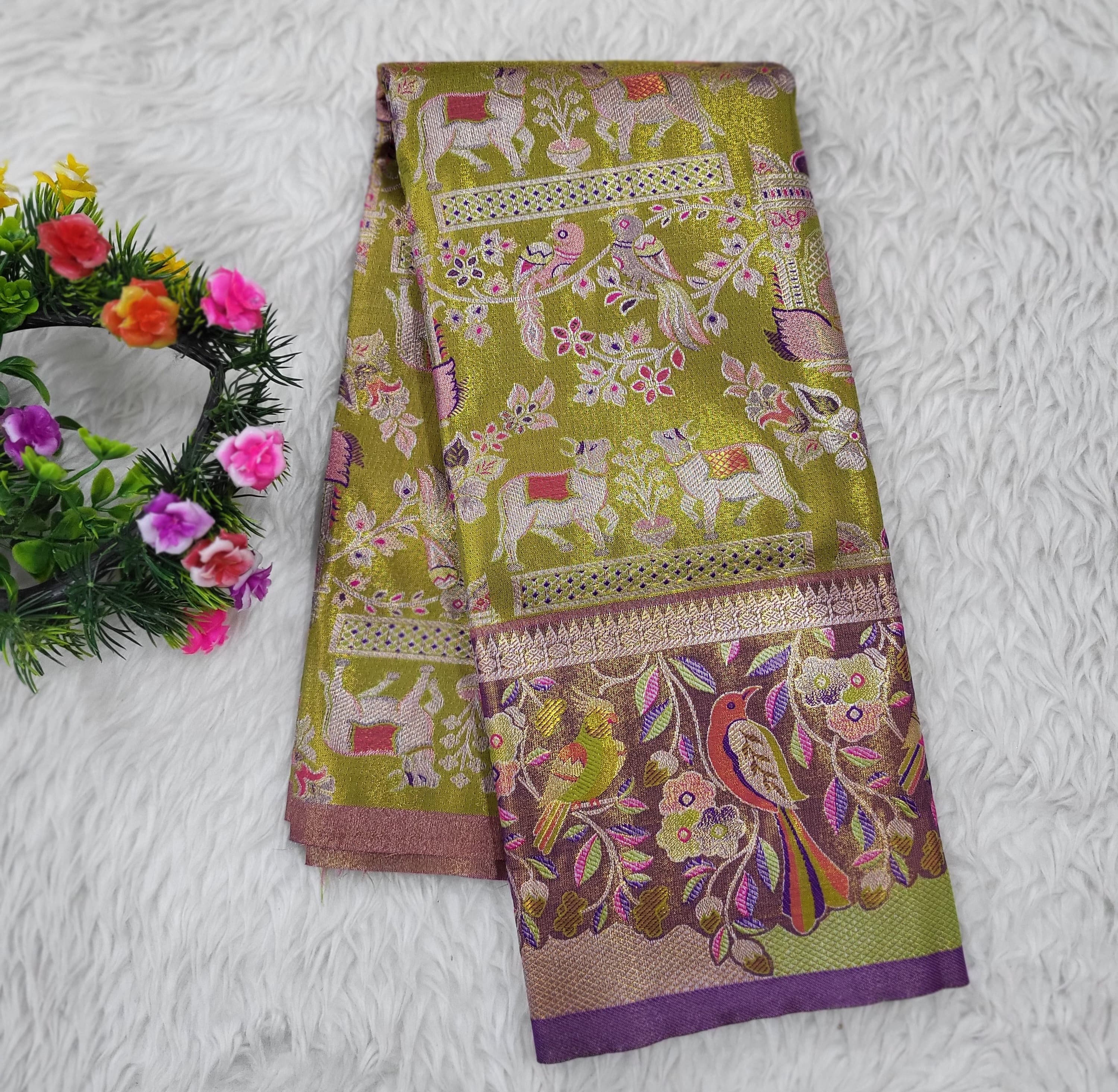 (2–5 Years) Lehenga -  Unstitched (Blouse + Material)