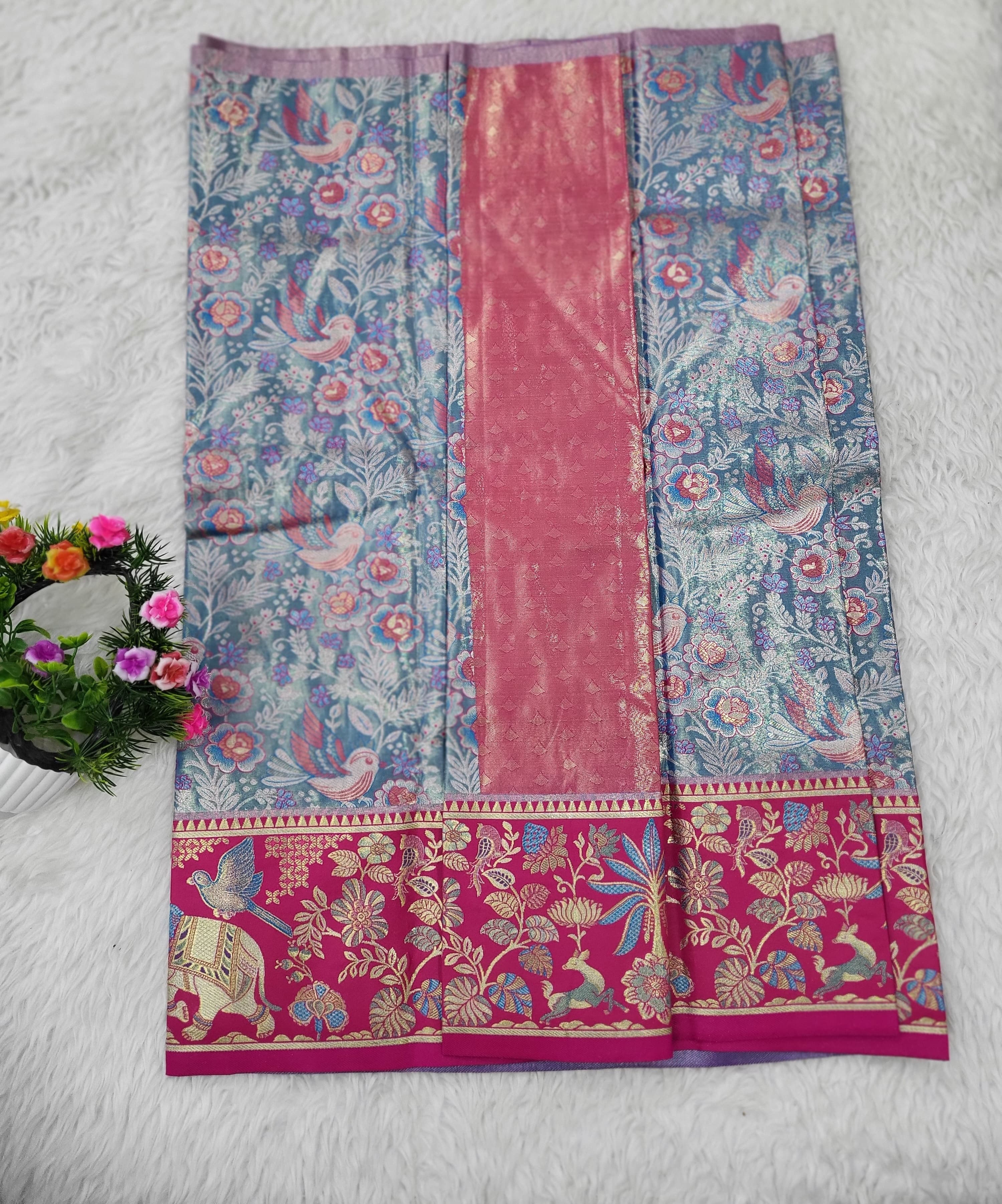 (2–5 Years) Lehenga -  Unstitched (Blouse + Material)