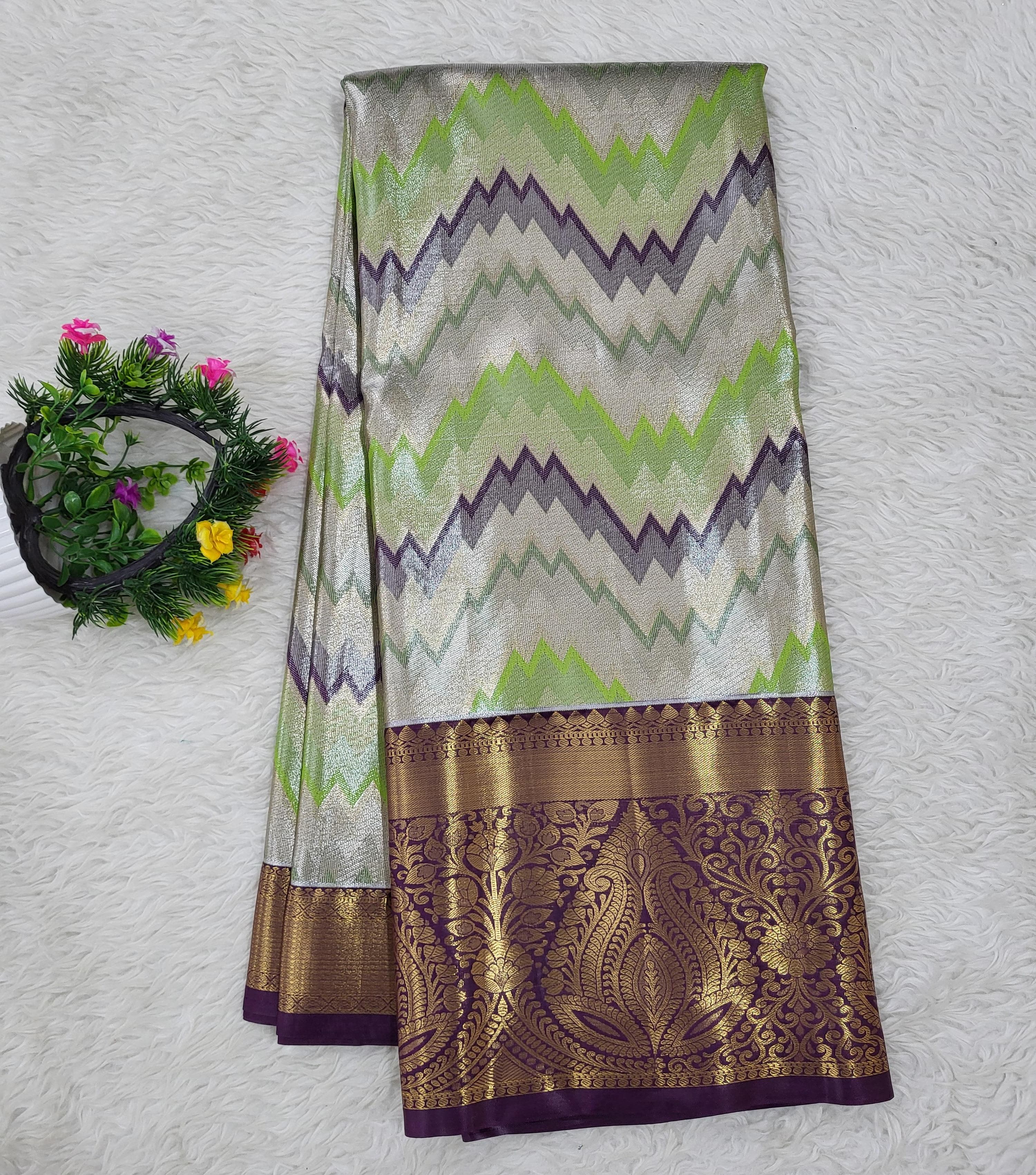 Semi Kanchipattu Tissue Saree