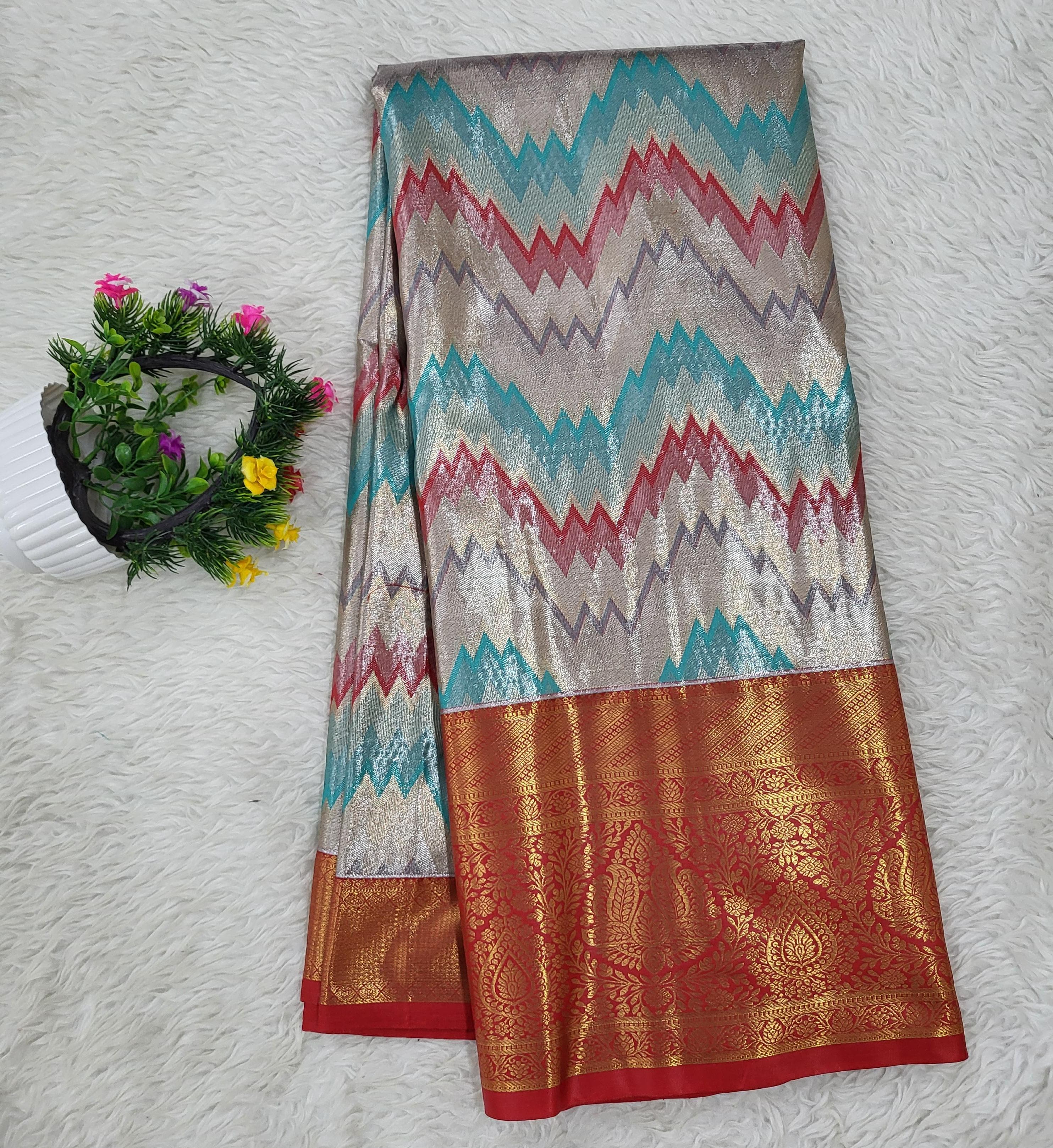 Semi Kanchipattu Tissue Saree