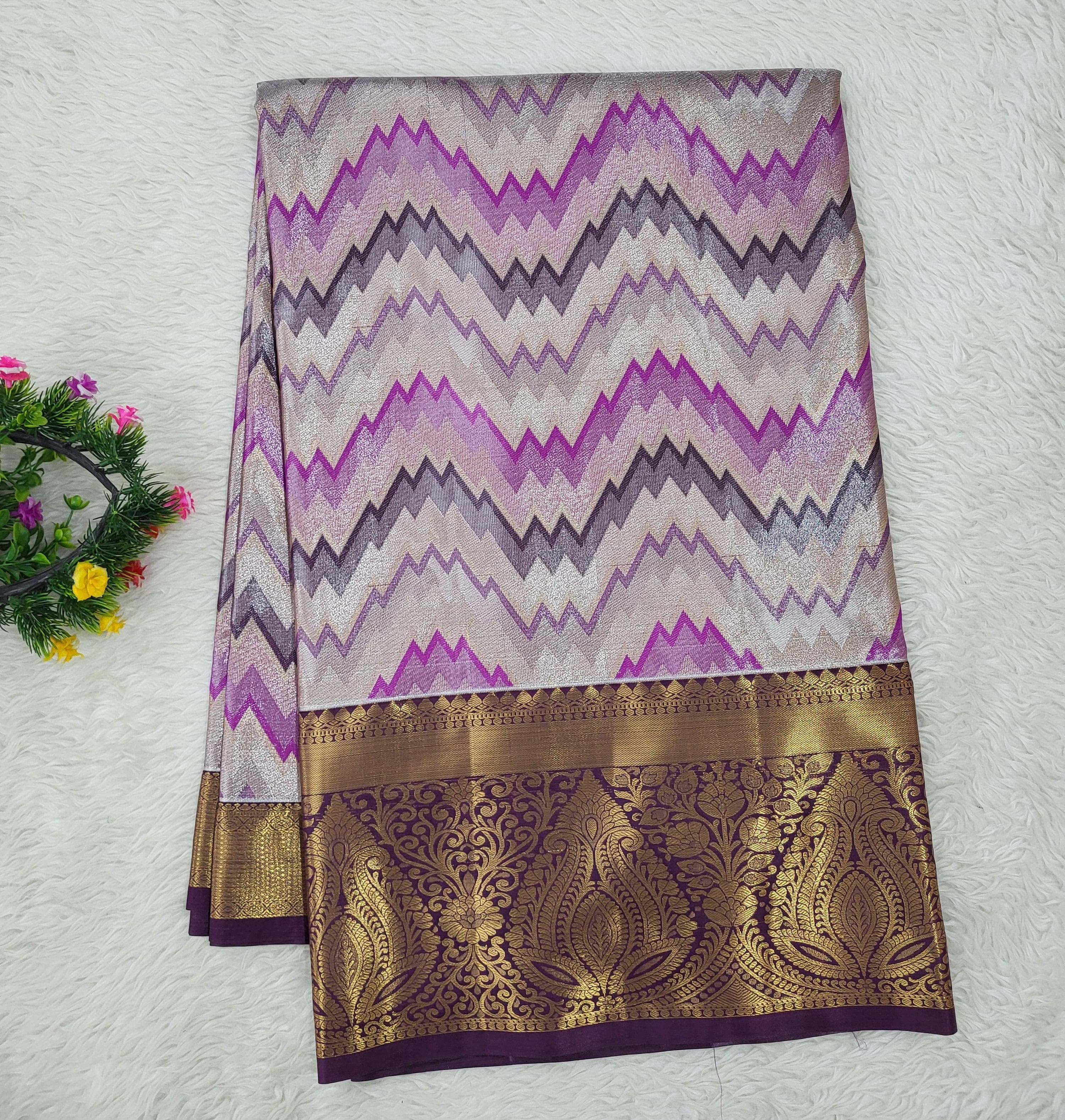 Semi Kanchipattu Tissue Saree