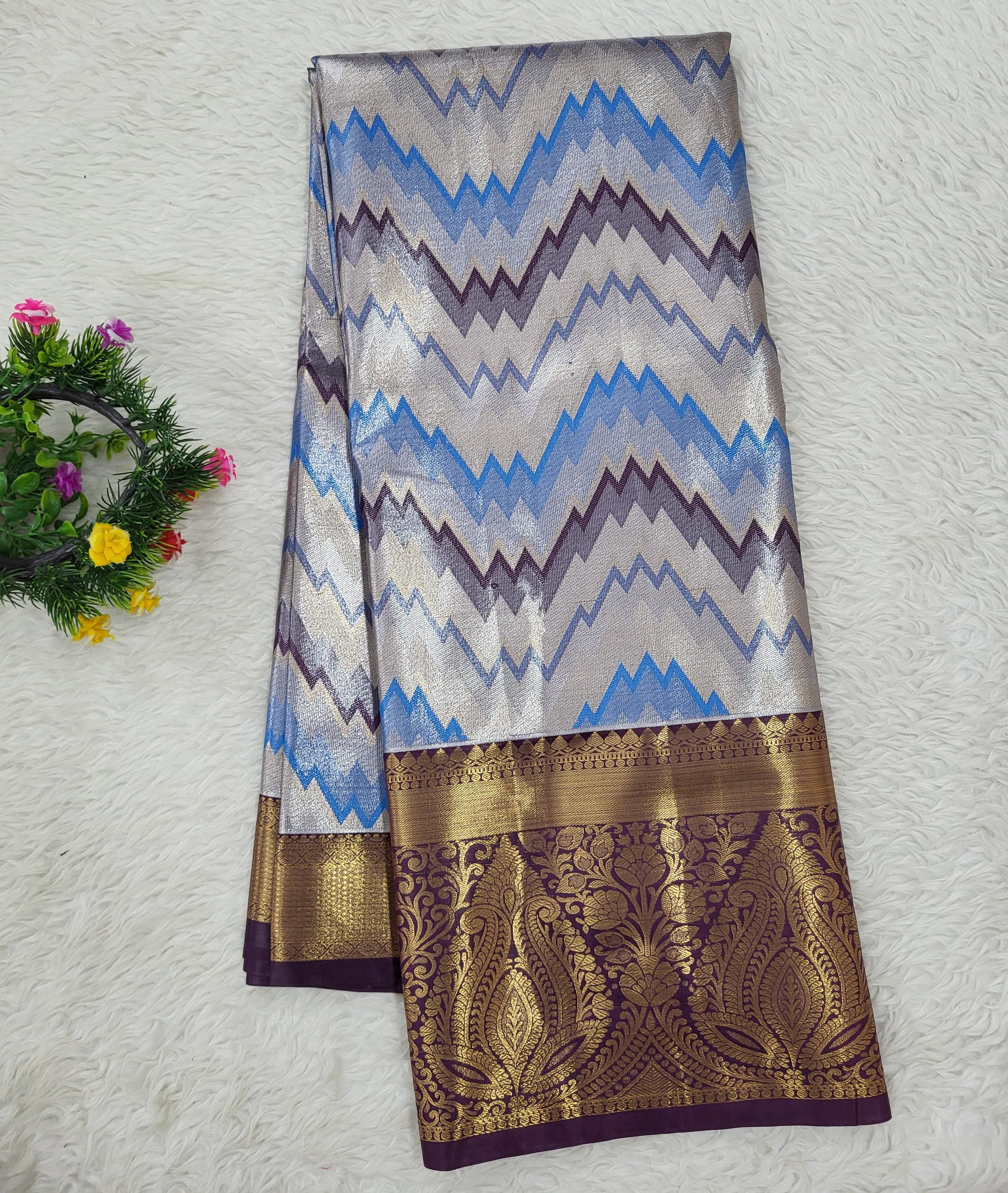 Semi Kanchipattu Tissue Saree