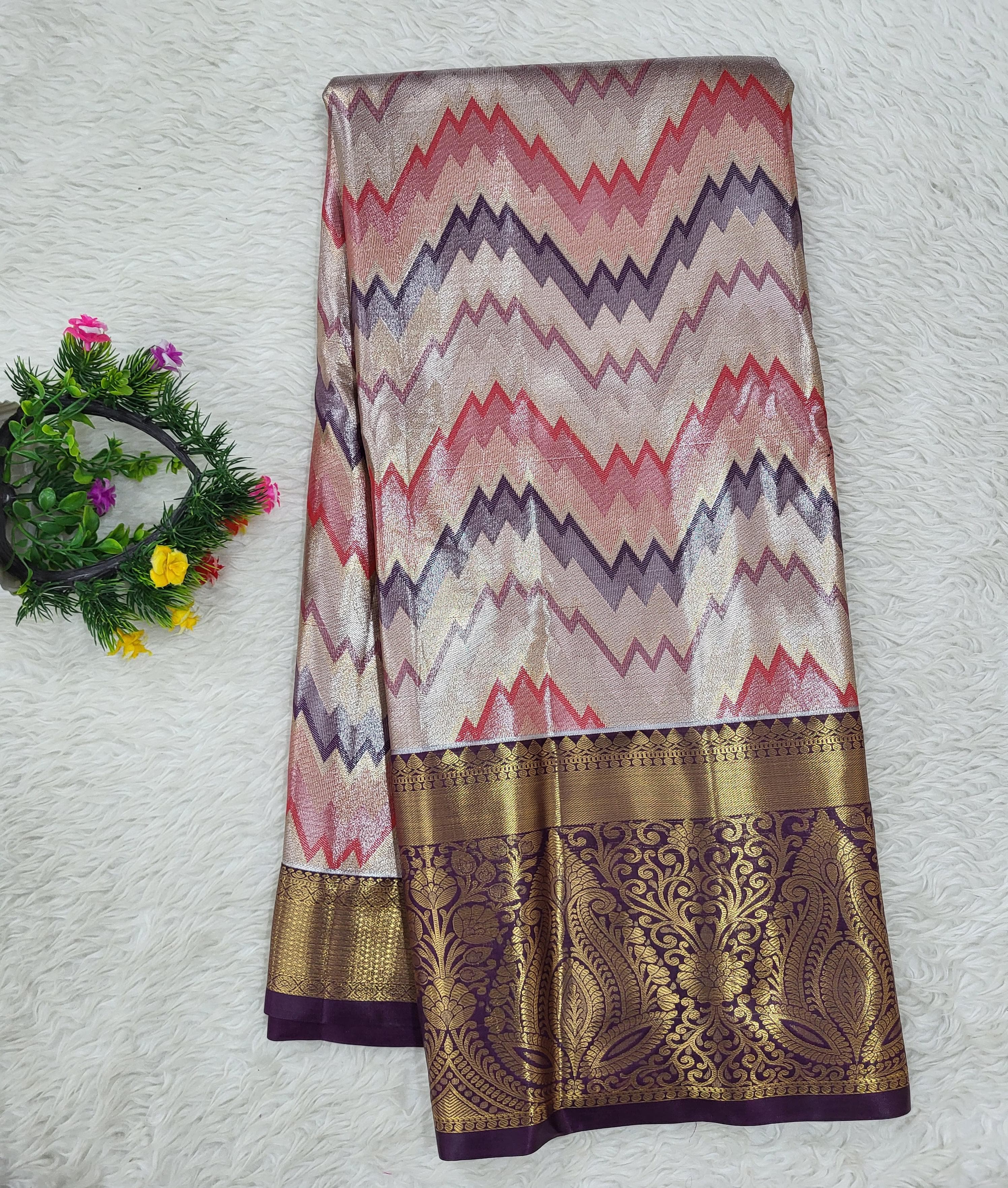 Semi Kanchipattu Tissue Saree