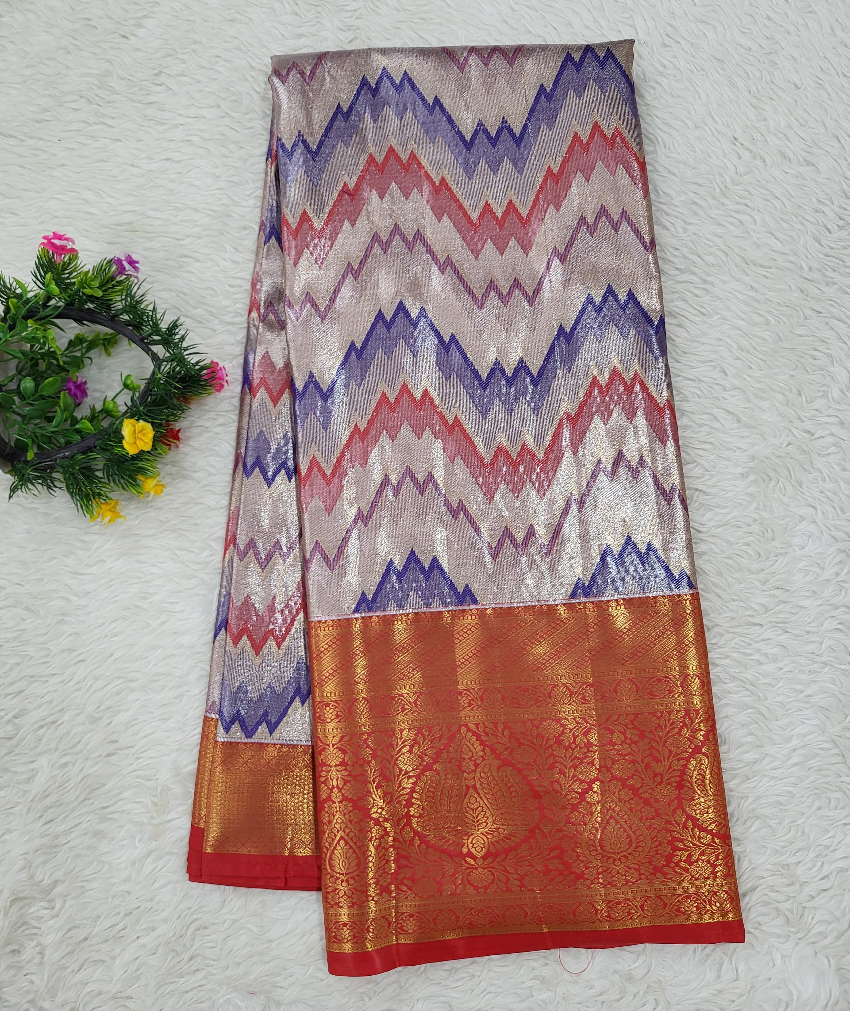 Semi Kanchipattu Tissue Saree