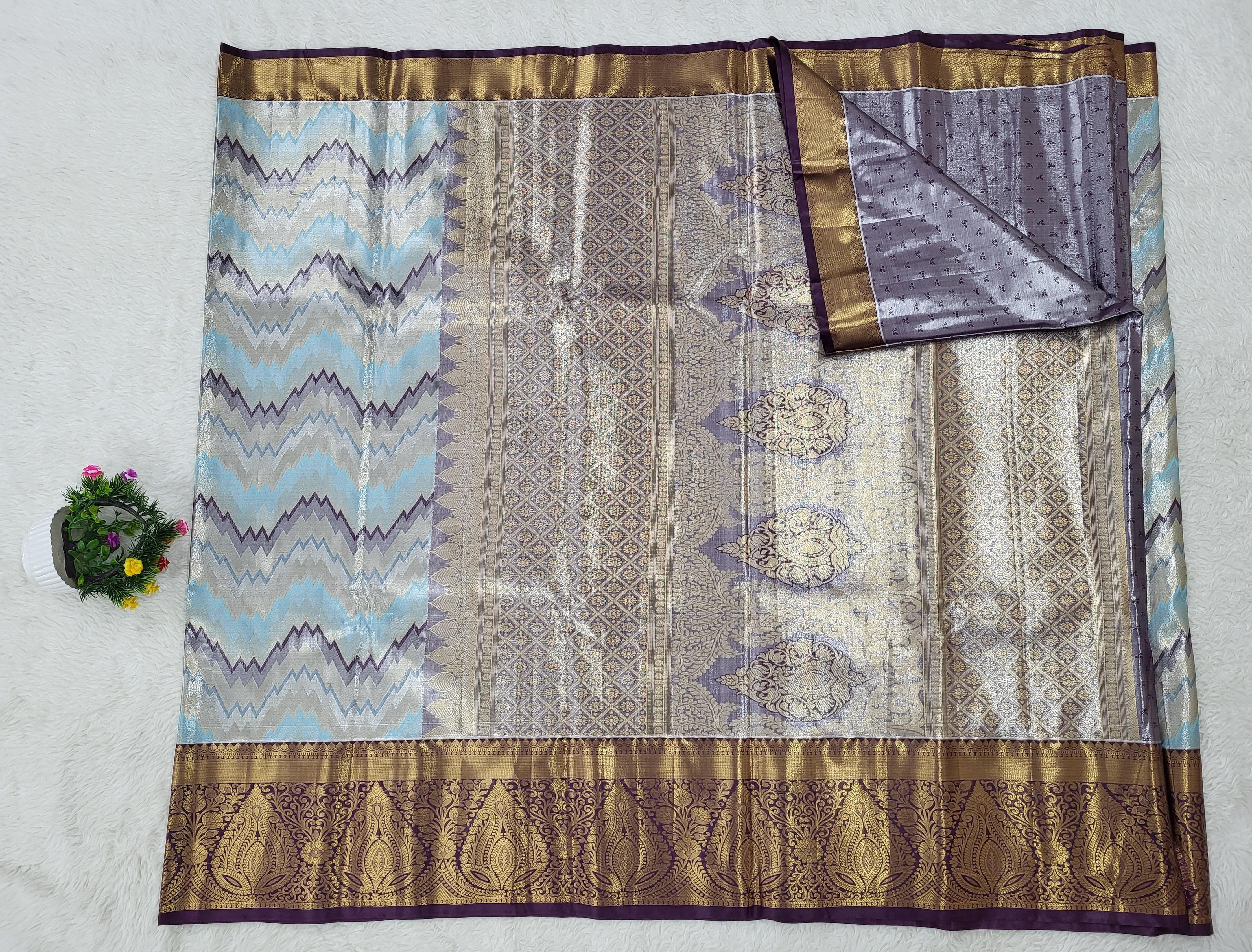 Semi Kanchipattu Tissue Saree