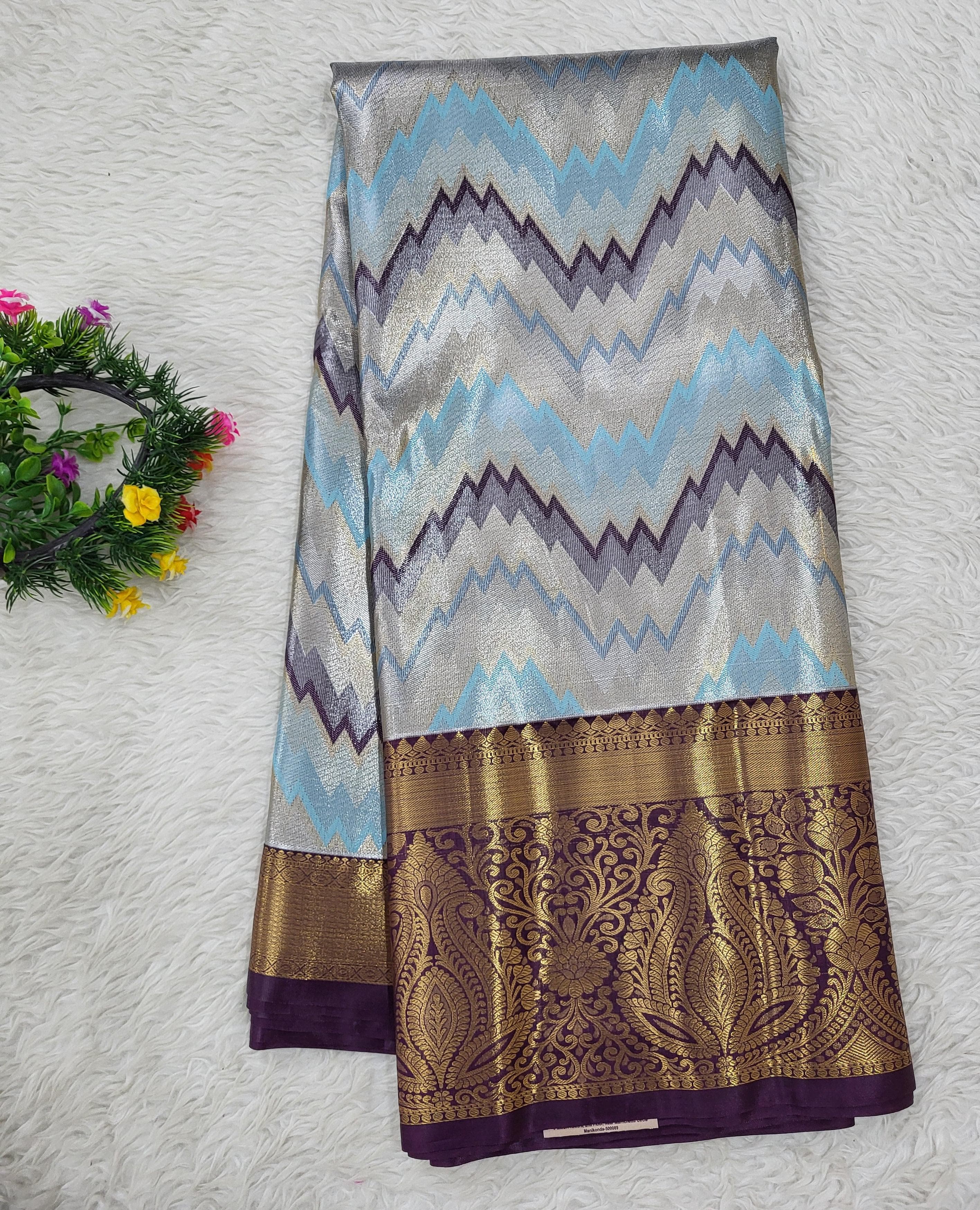 Semi Kanchipattu Tissue Saree