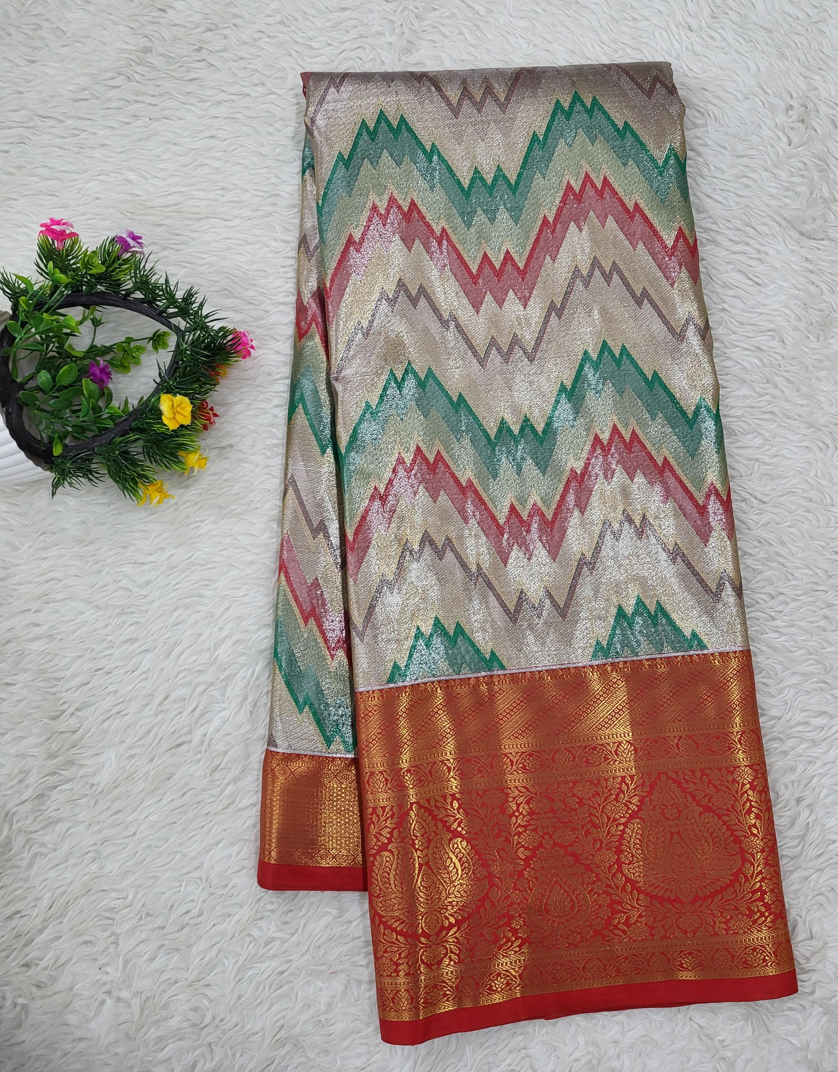 Semi Kanchipattu Tissue Saree