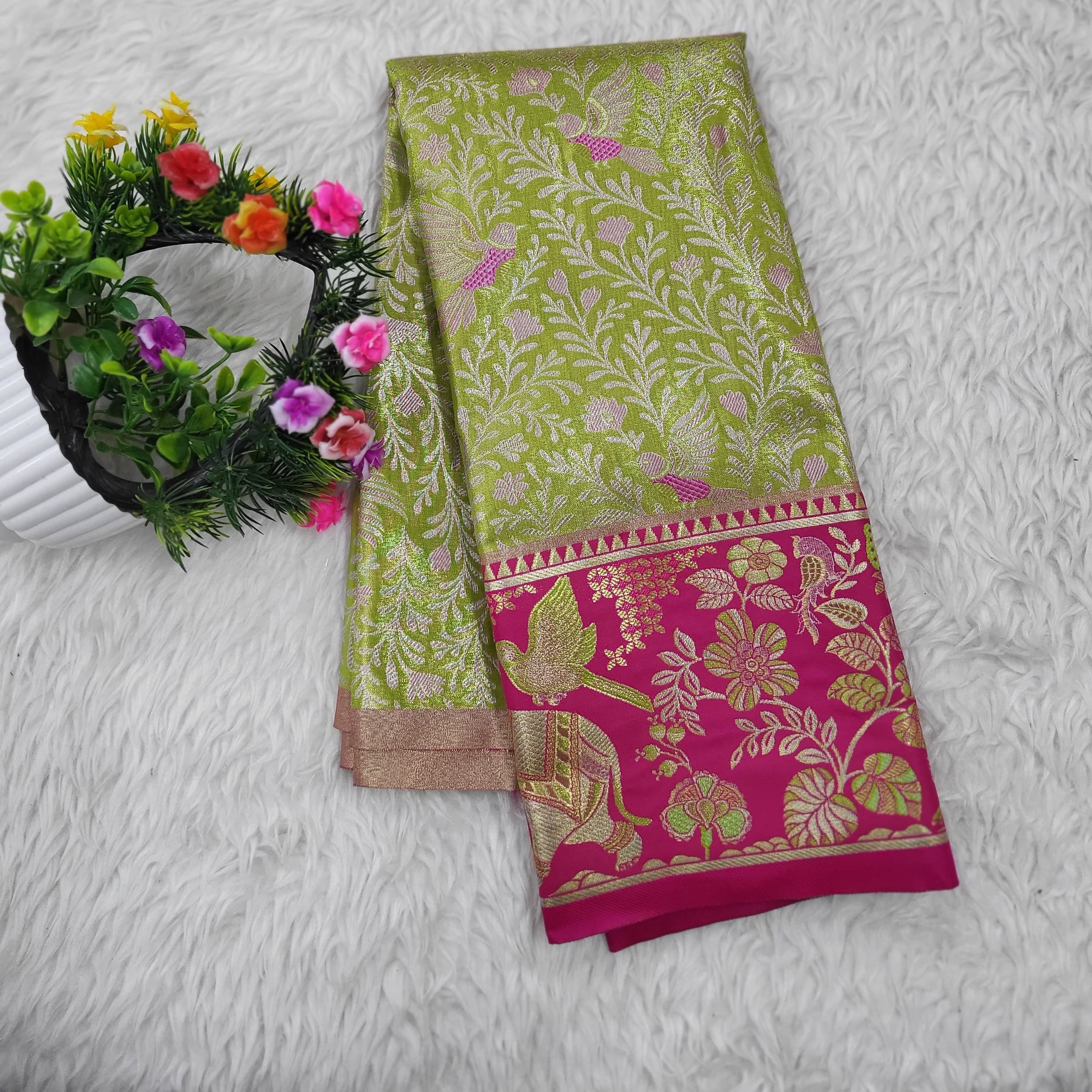(2–5 Years) Lehenga -  Unstitched (Blouse + Material)
