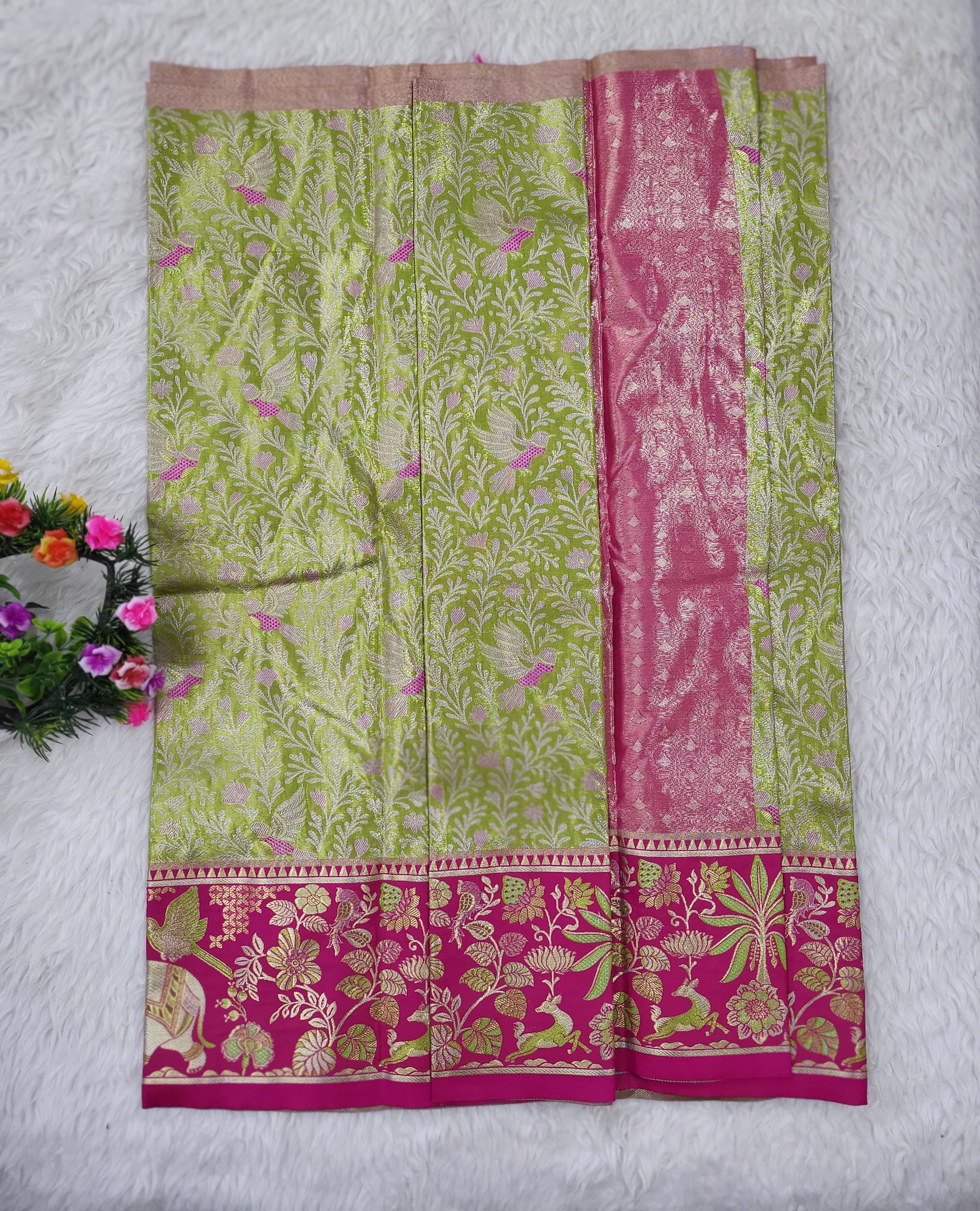 (2–5 Years) Lehenga -  Unstitched (Blouse + Material)