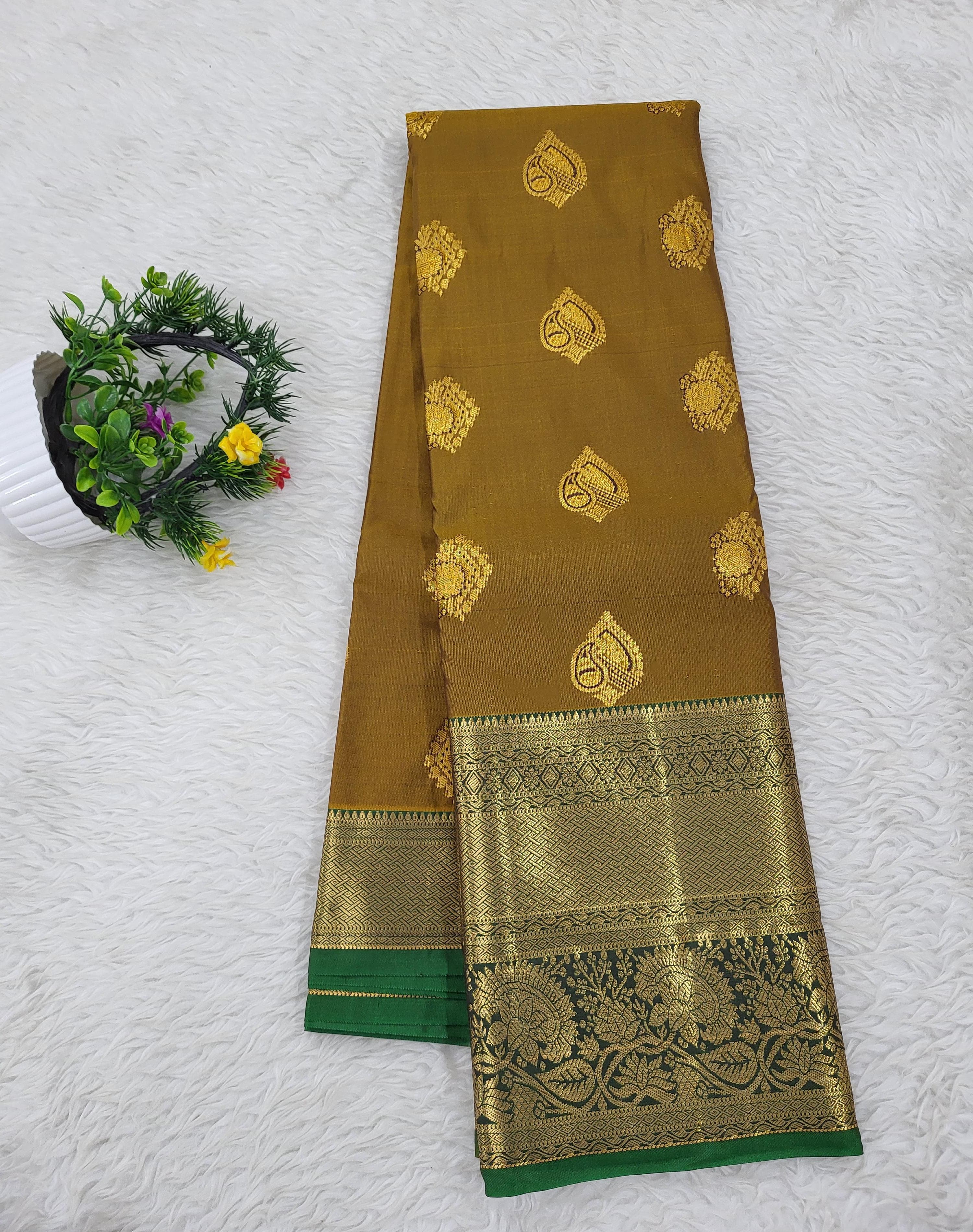 Semi kanchipattu Resham Butta Saree