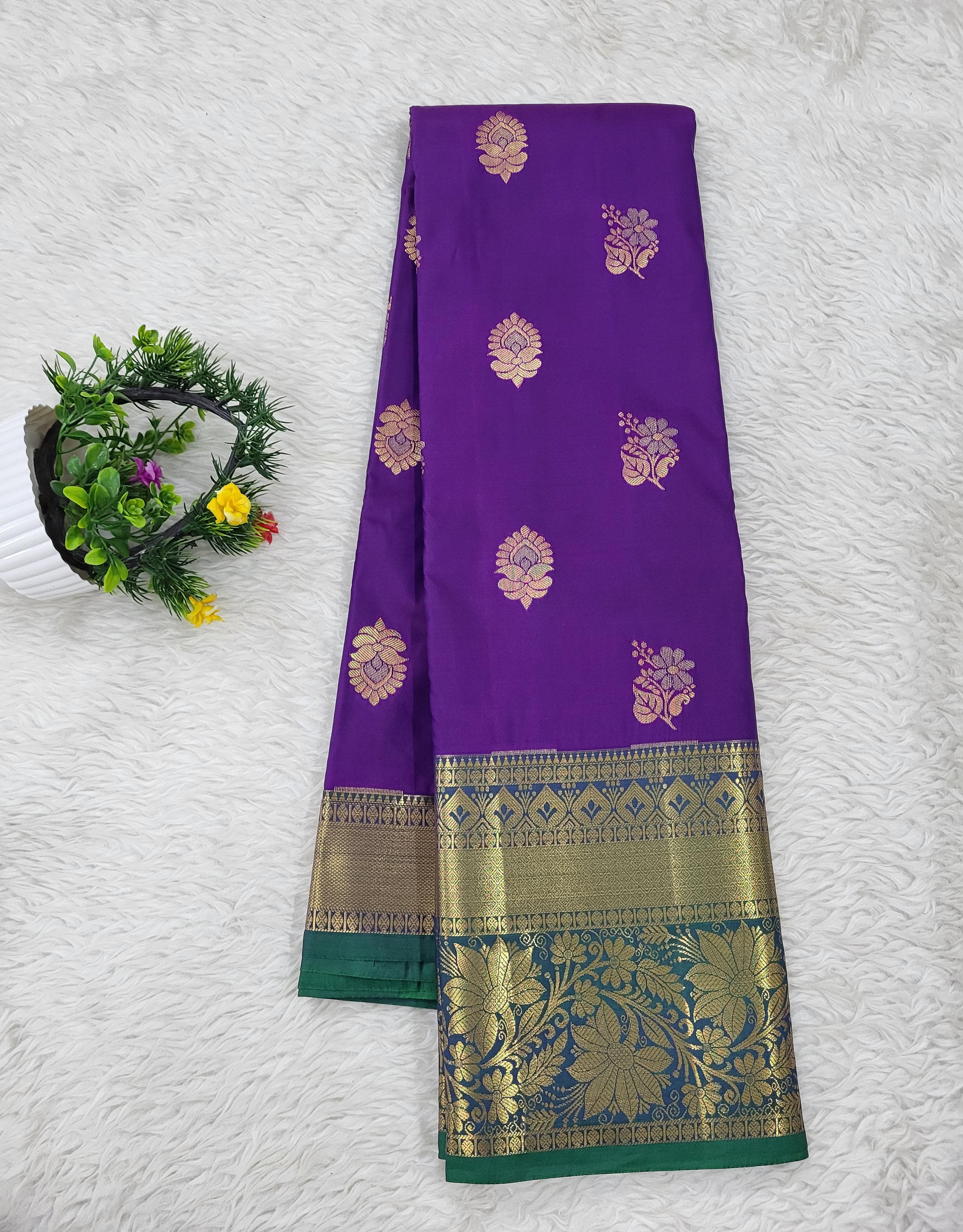 Semi kanchipattu Resham Butta Saree