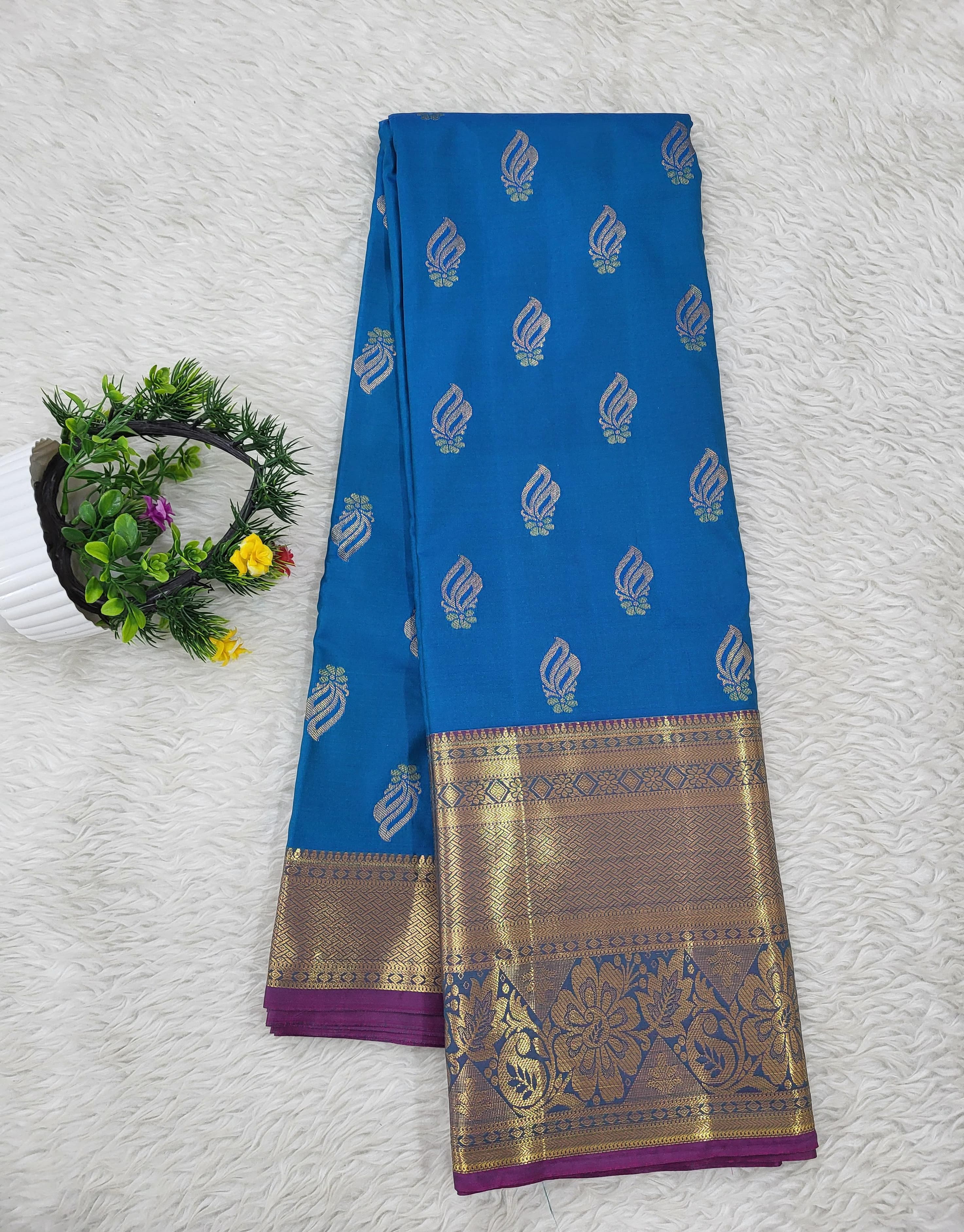 Semi kanchipattu Resham Butta Saree