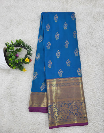 Semi kanchipattu Resham Butta Saree